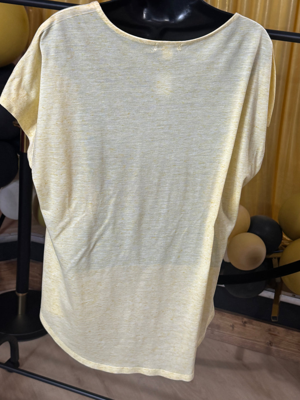 Energe Yellow Short Sleeve Blouse Size XL
