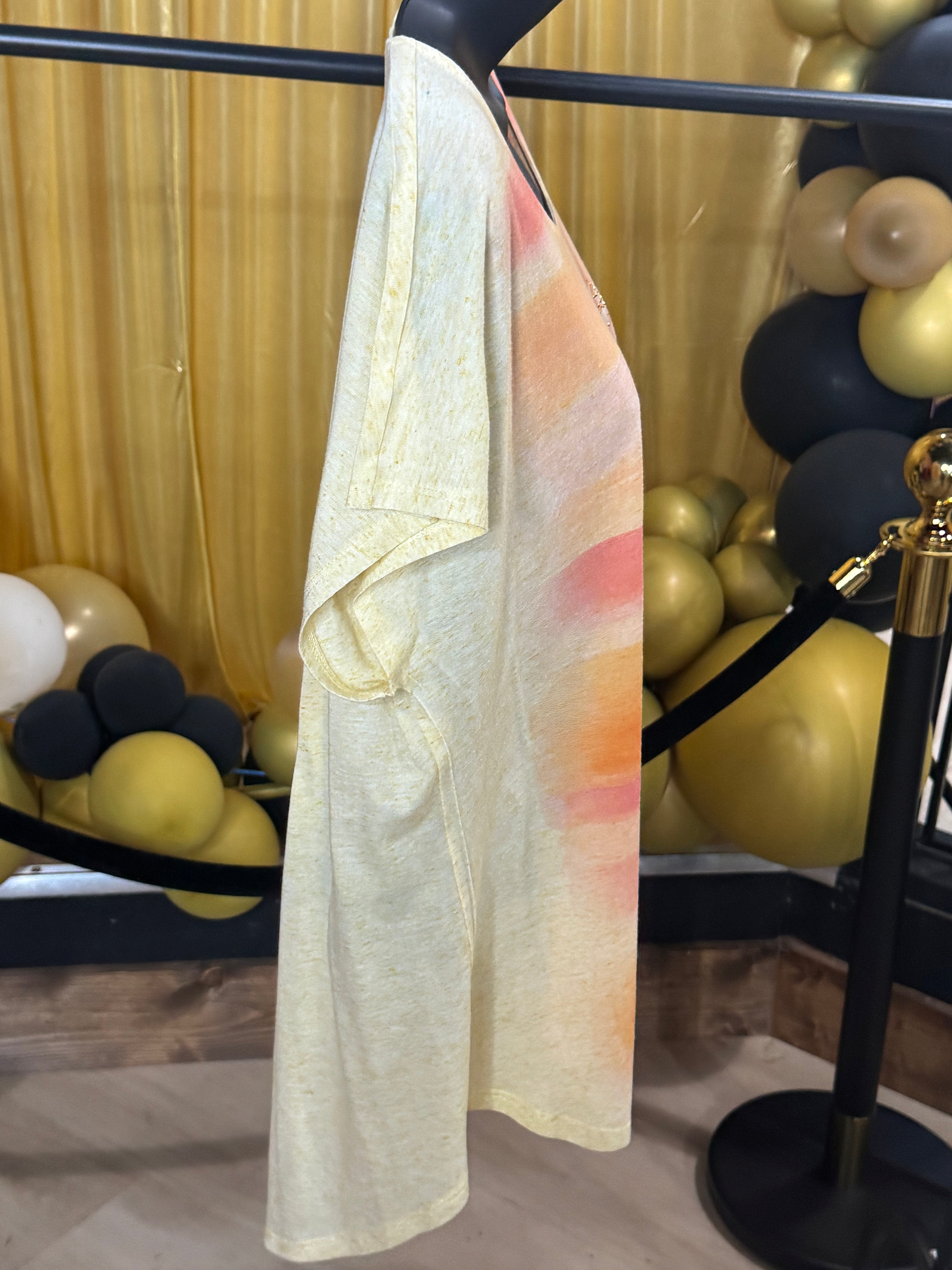 Energe Yellow Short Sleeve Blouse Size XL