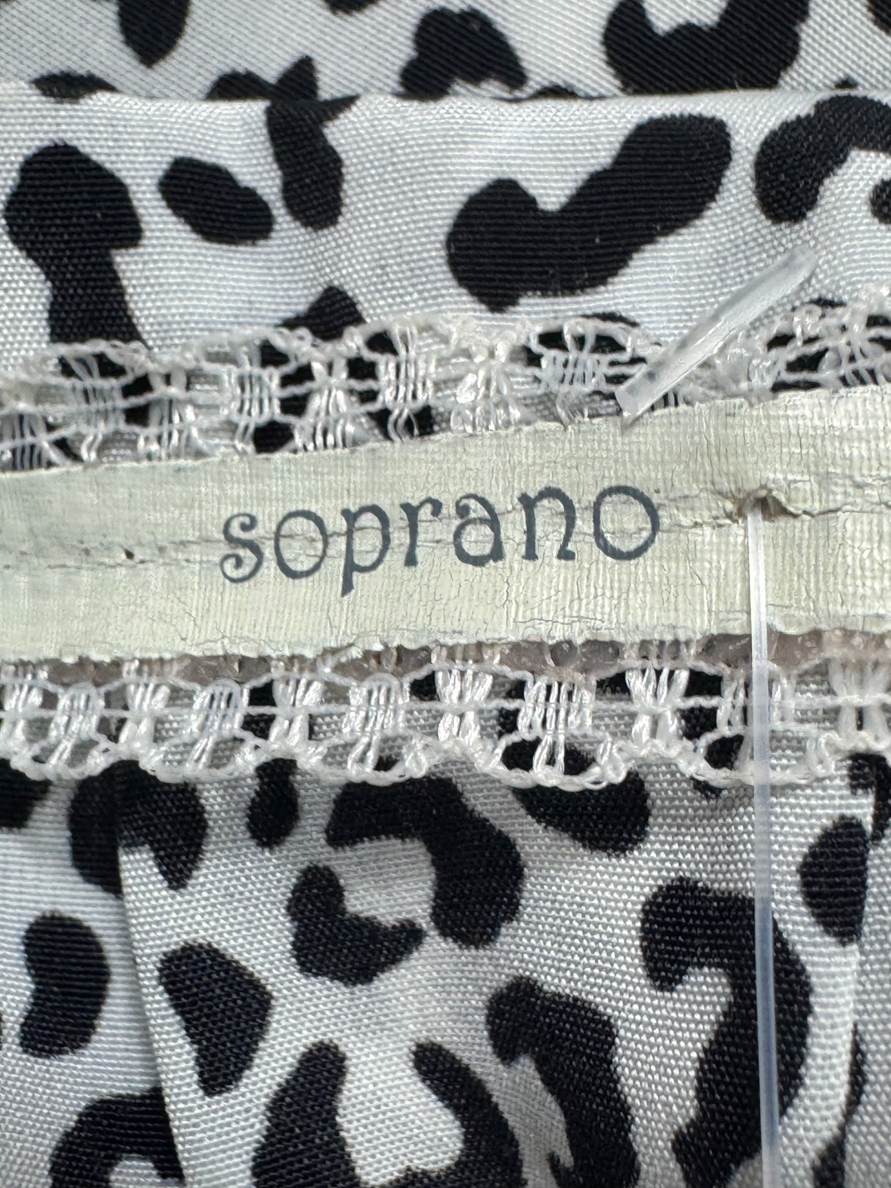 Soprano Leopard Print Sleeveless V-Neck Button-Up Blouse XL