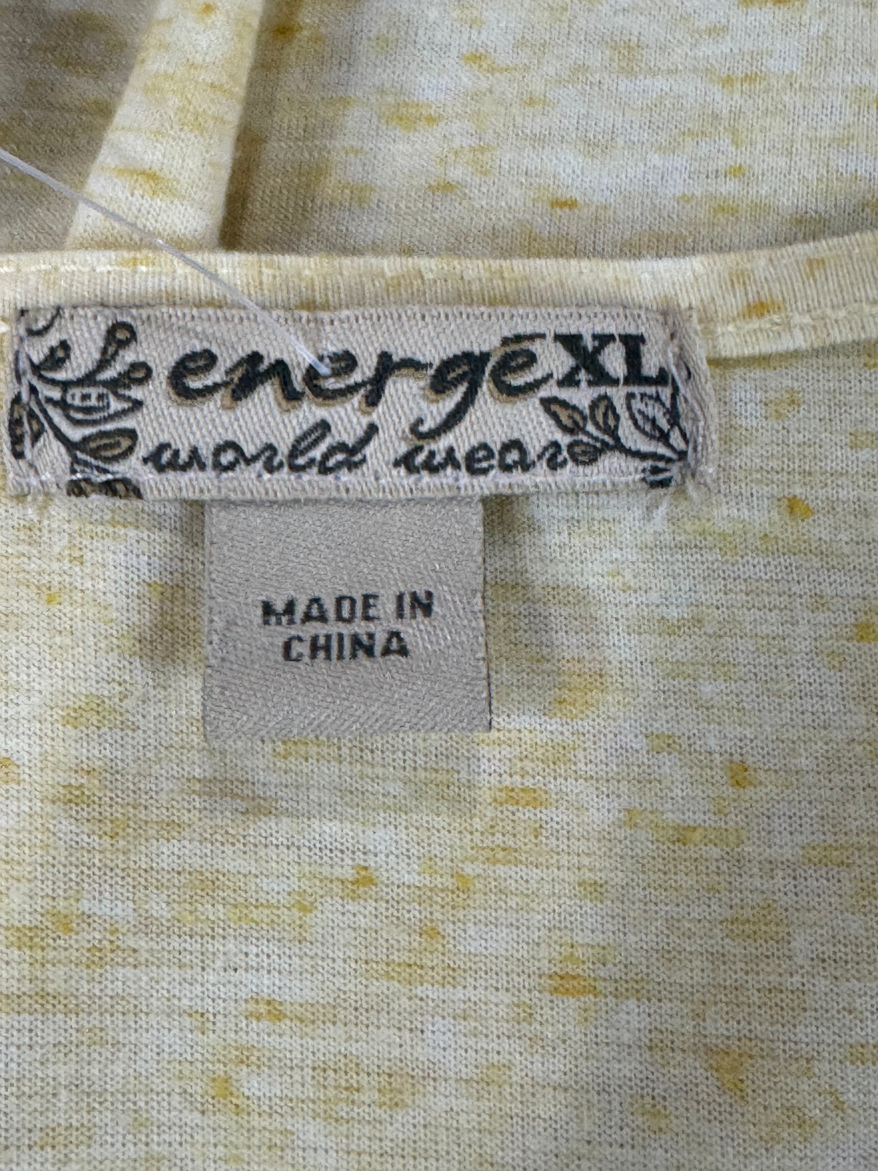 Energe Yellow Short Sleeve Blouse Size XL