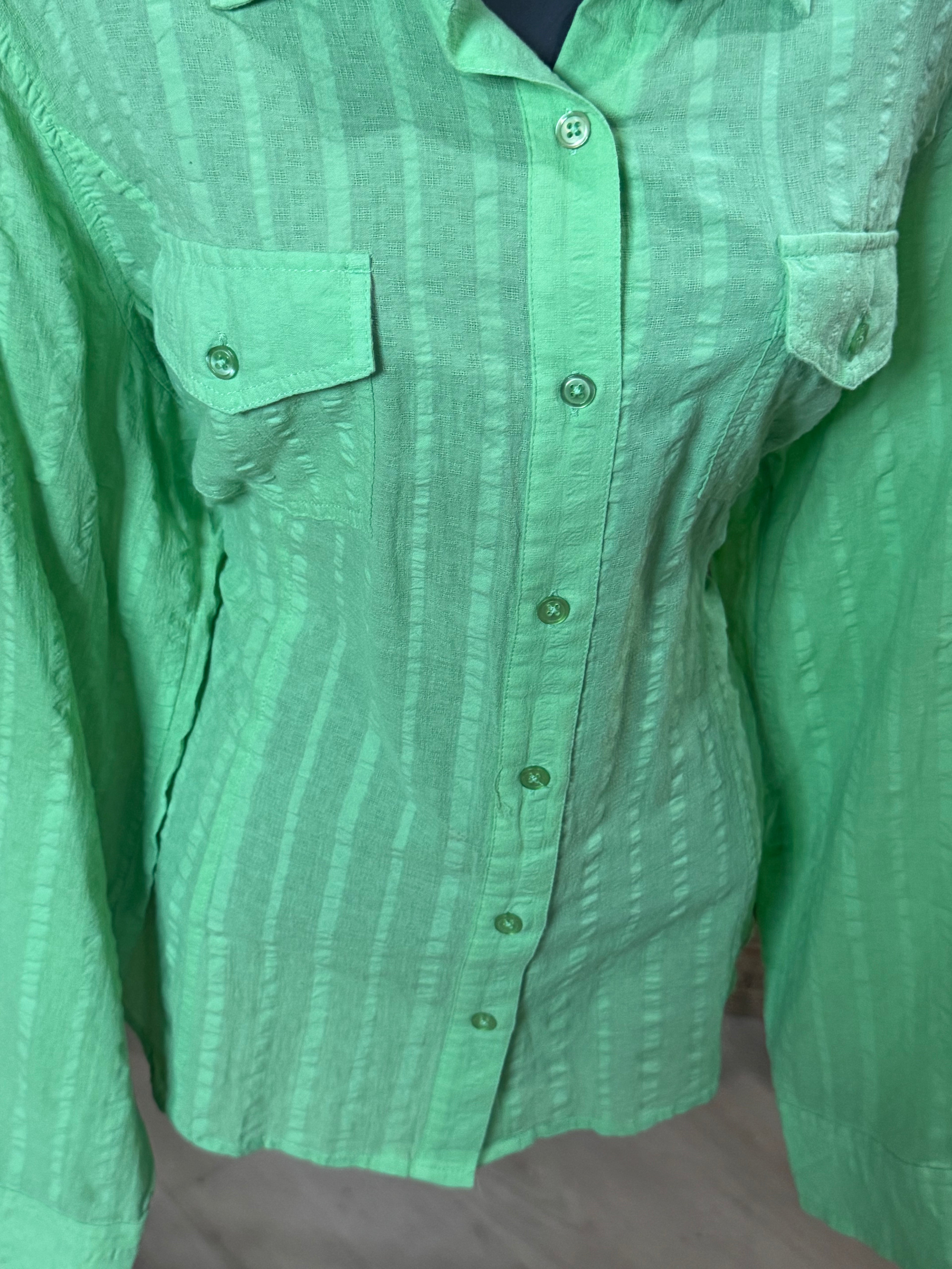 Jones New York Green Long Sleeve Blouse Sz XL
