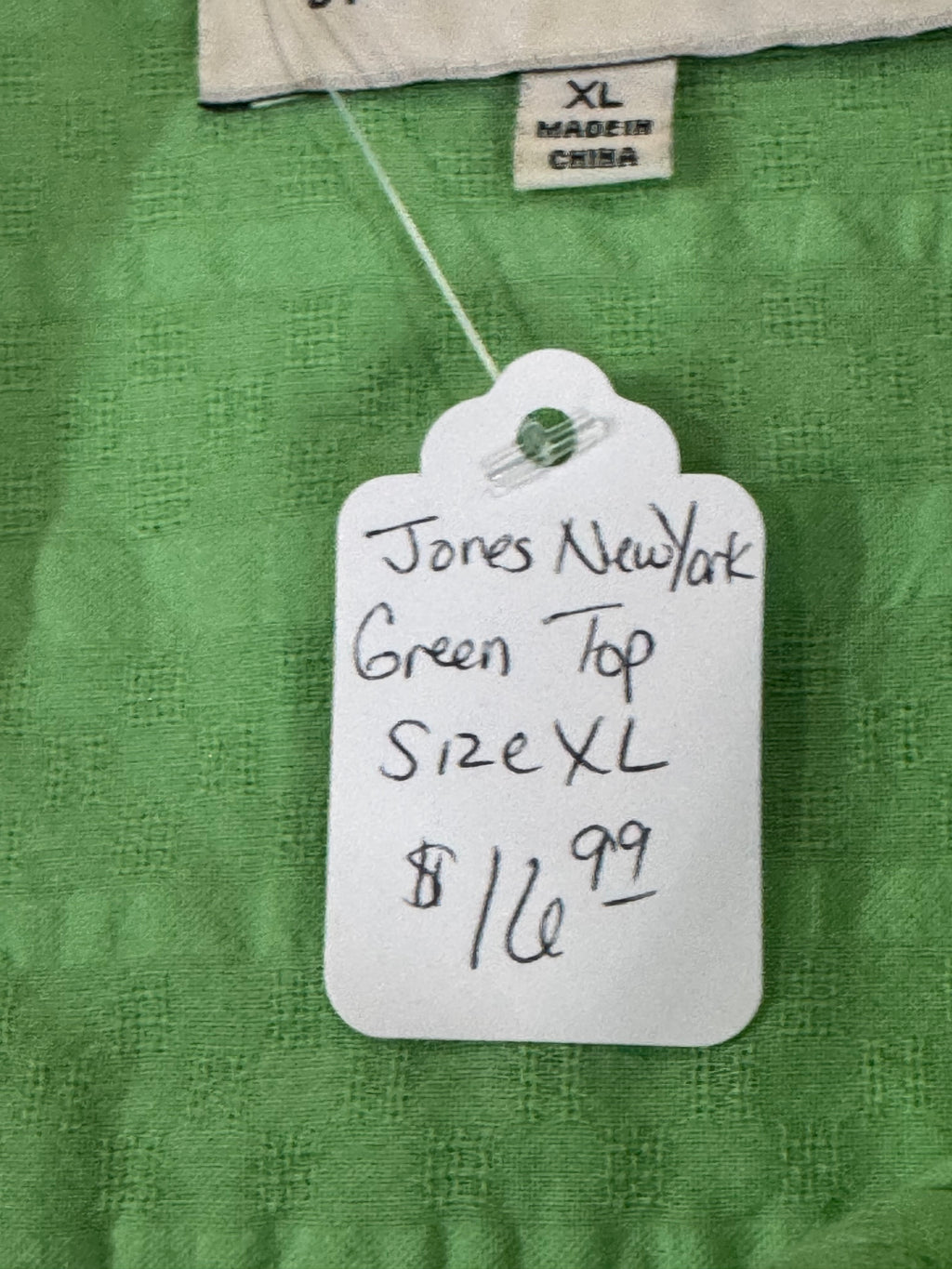 Jones New York Green Long Sleeve Blouse Sz XL