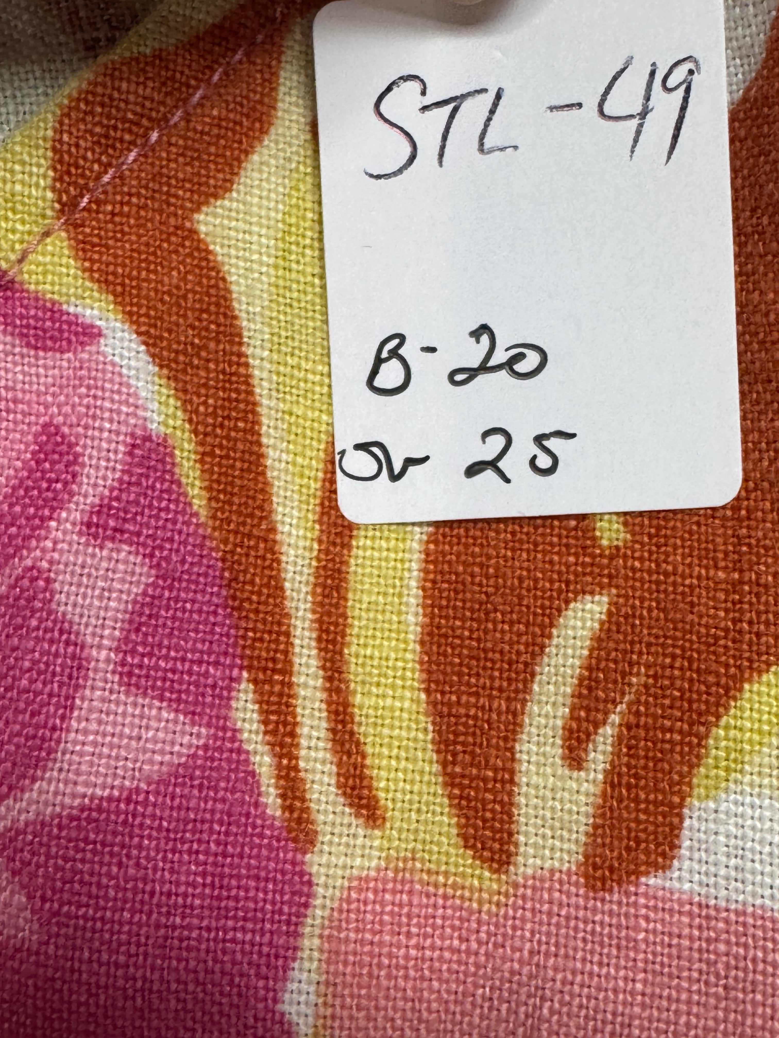 Hot Cotton Floral Linen Tank Top V-Neck Sleeveless Blouse Size Large