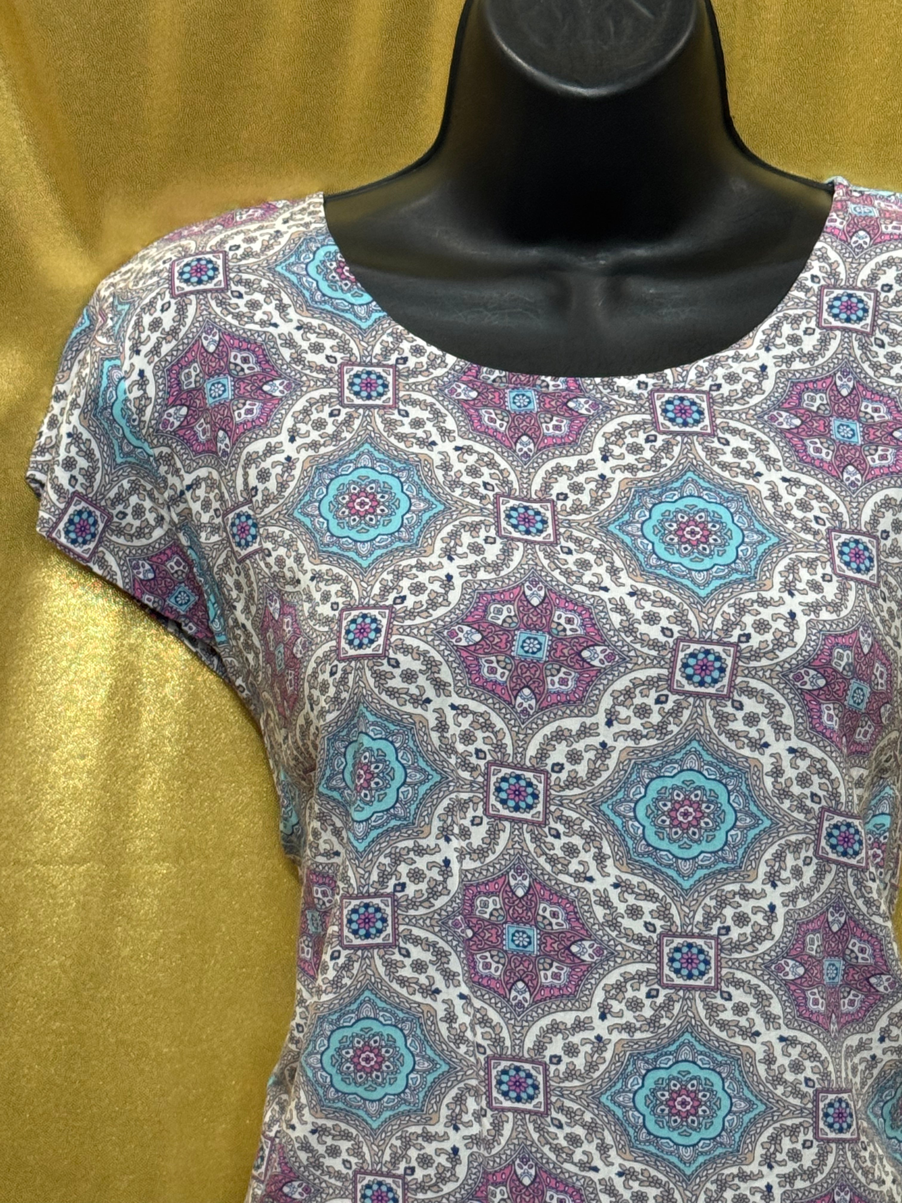 Artisan NY Medallion Print Rayon Blouse - Size L ✨