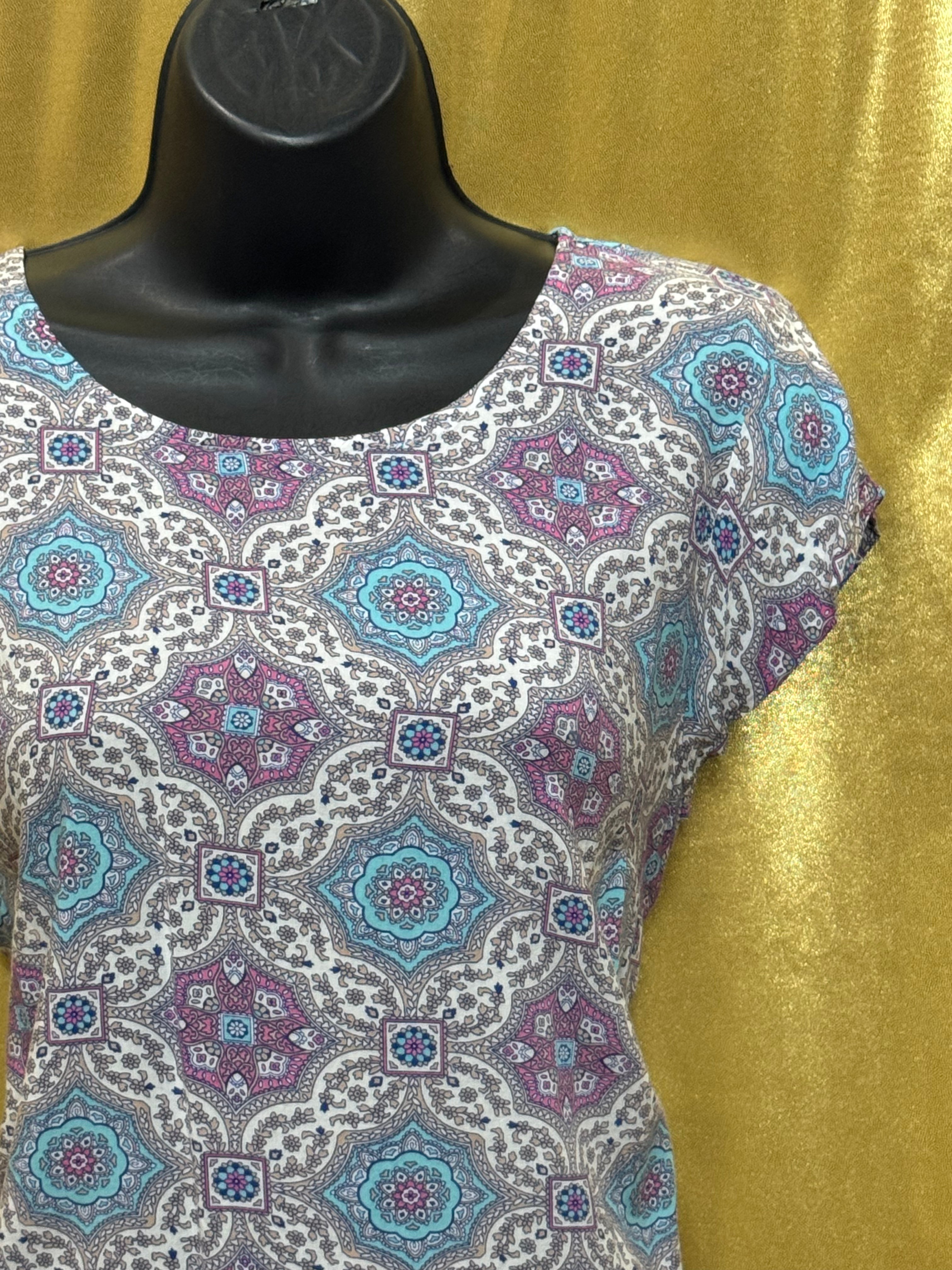 Artisan NY Medallion Print Rayon Blouse - Size L ✨