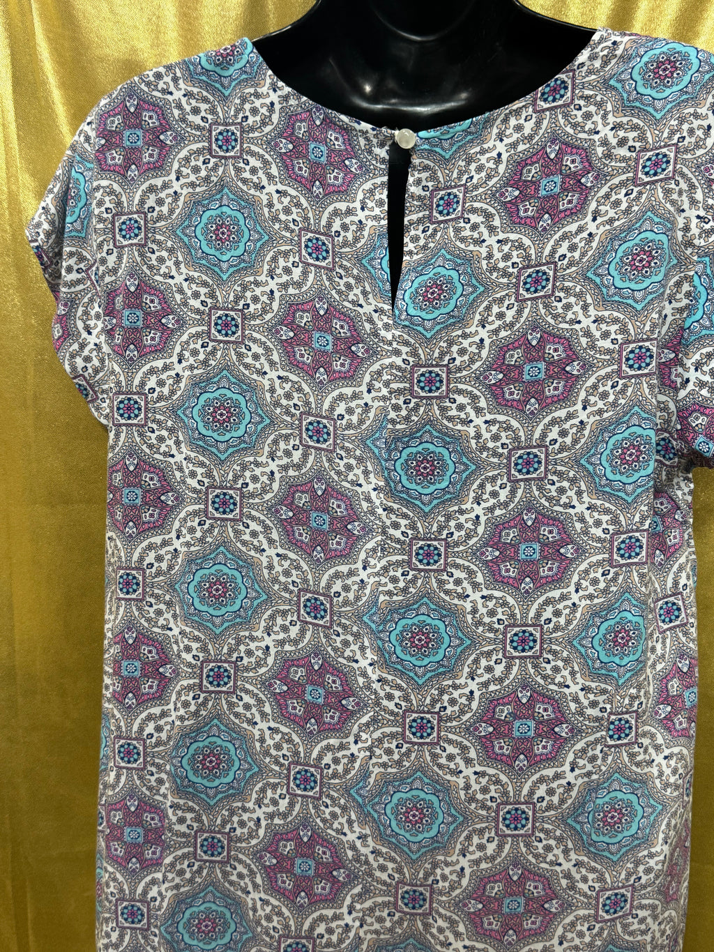 Artisan NY Medallion Print Rayon Blouse - Size L ✨
