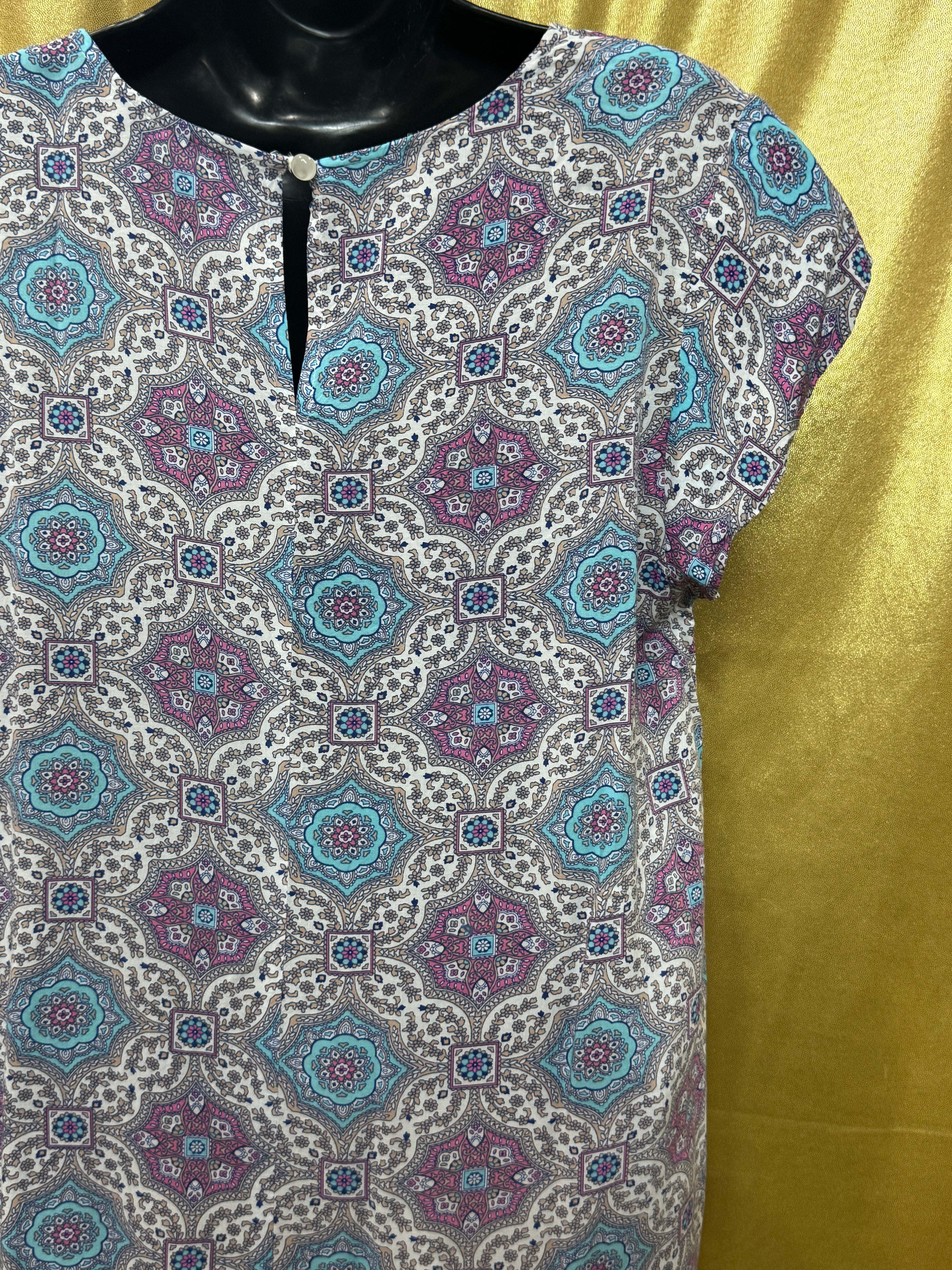 Artisan NY Medallion Print Rayon Blouse - Size L ✨