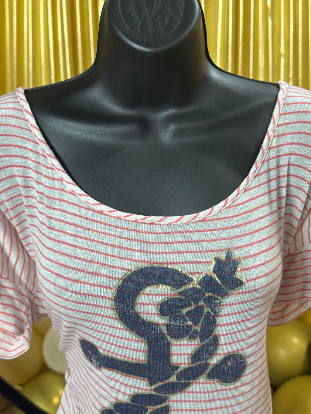 Twinkle Red & White Stripe Blouse Sz XL