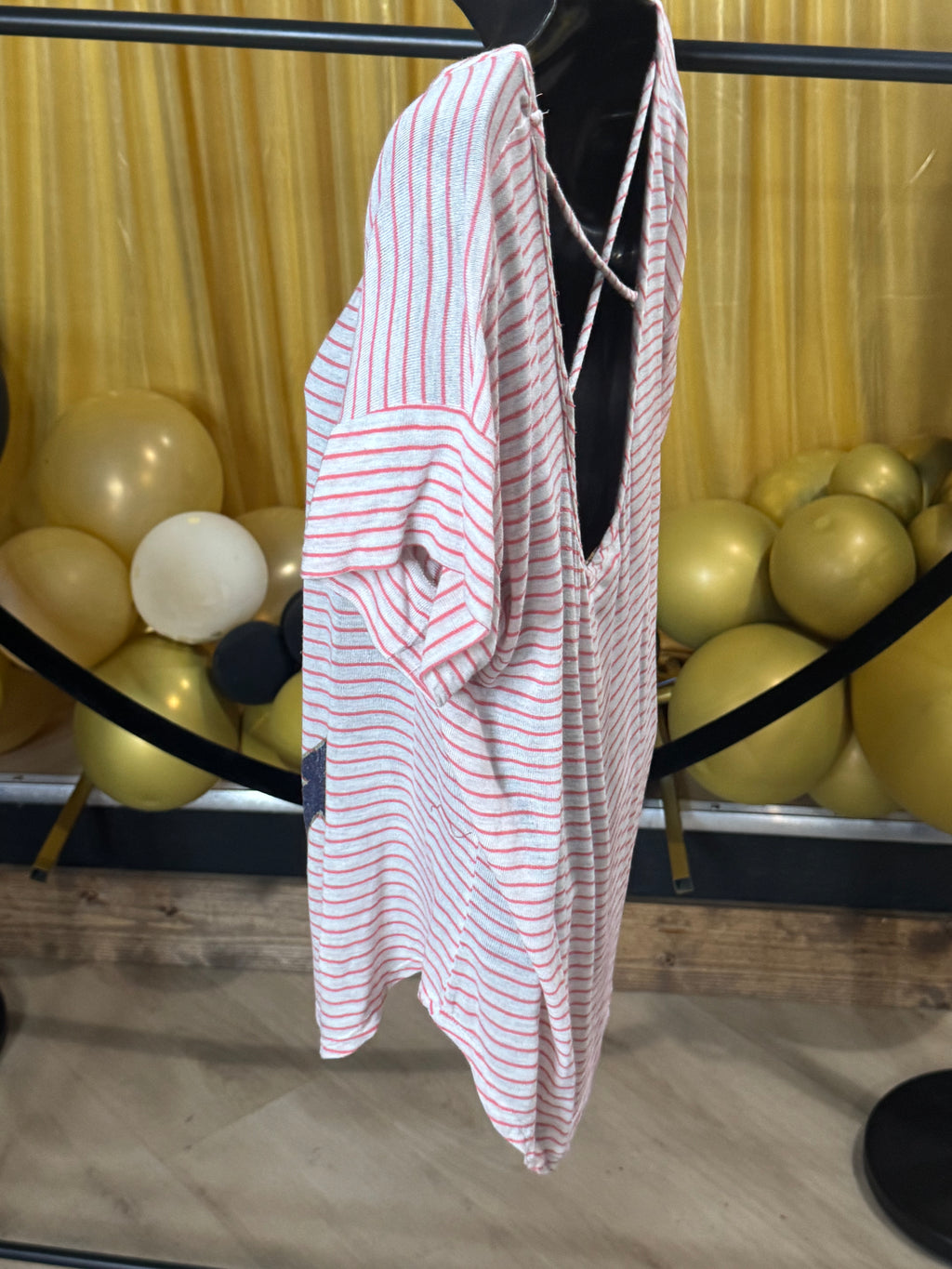 Twinkle Red & White Stripe Blouse Sz XL