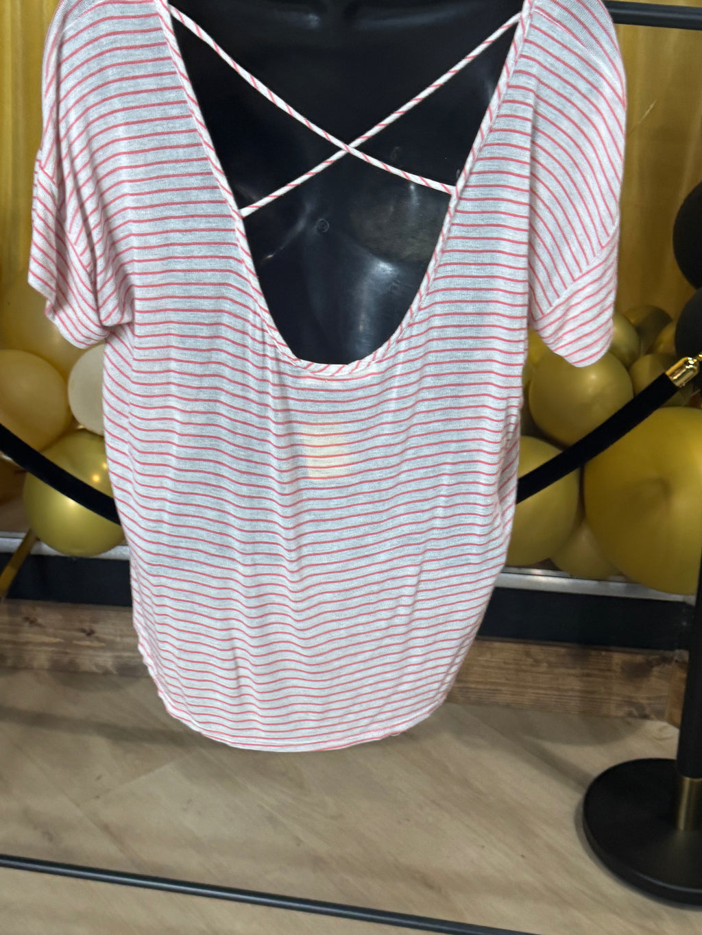 Twinkle Red & White Stripe Blouse Sz XL