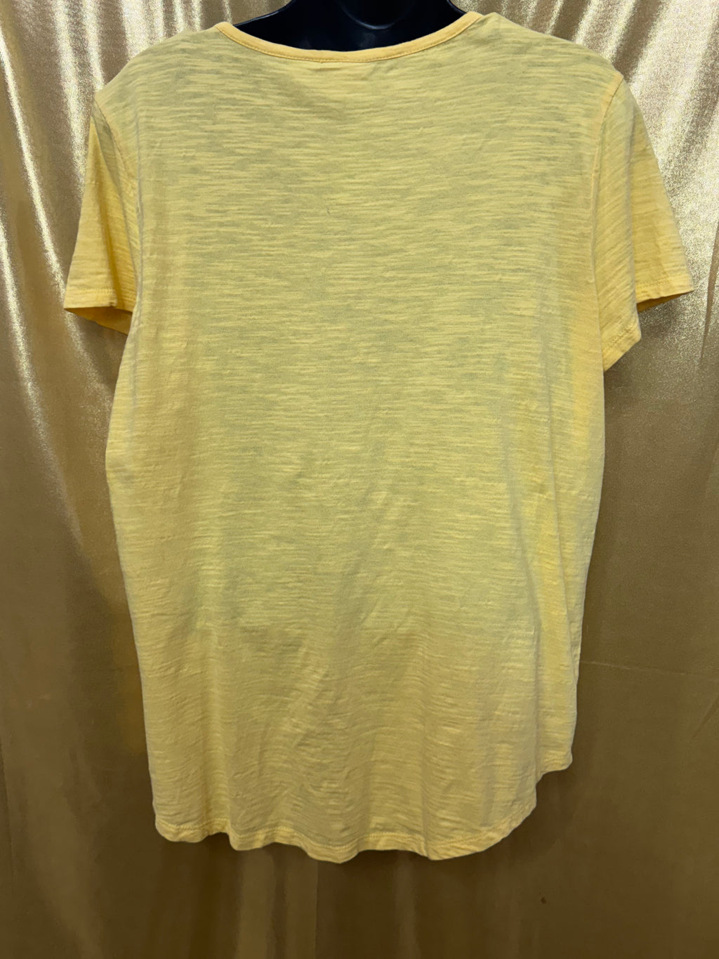 Chico's Bright Yellow Cotton V-Neck Tee - Size 2 (US Large) ☀️