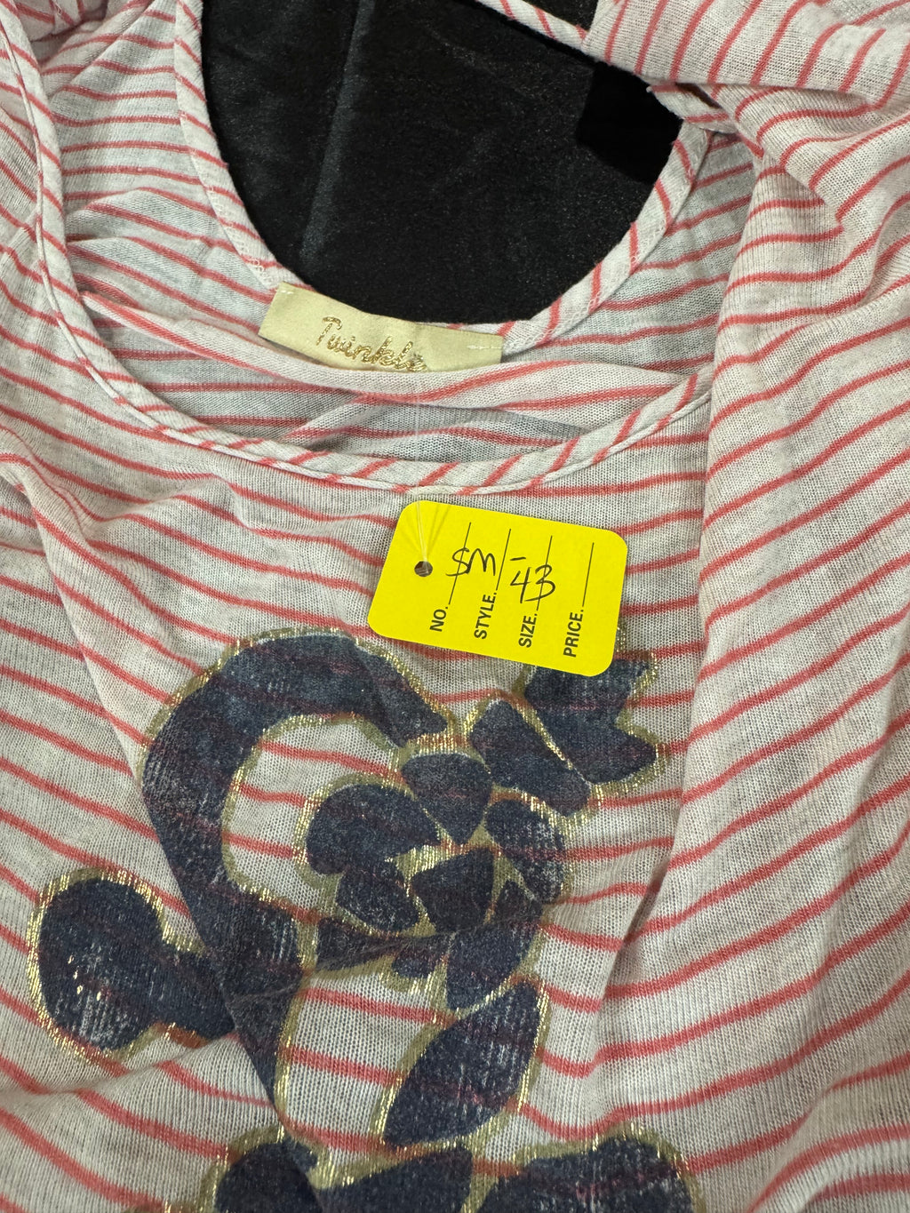 Twinkle Red & White Stripe Blouse Sz XL