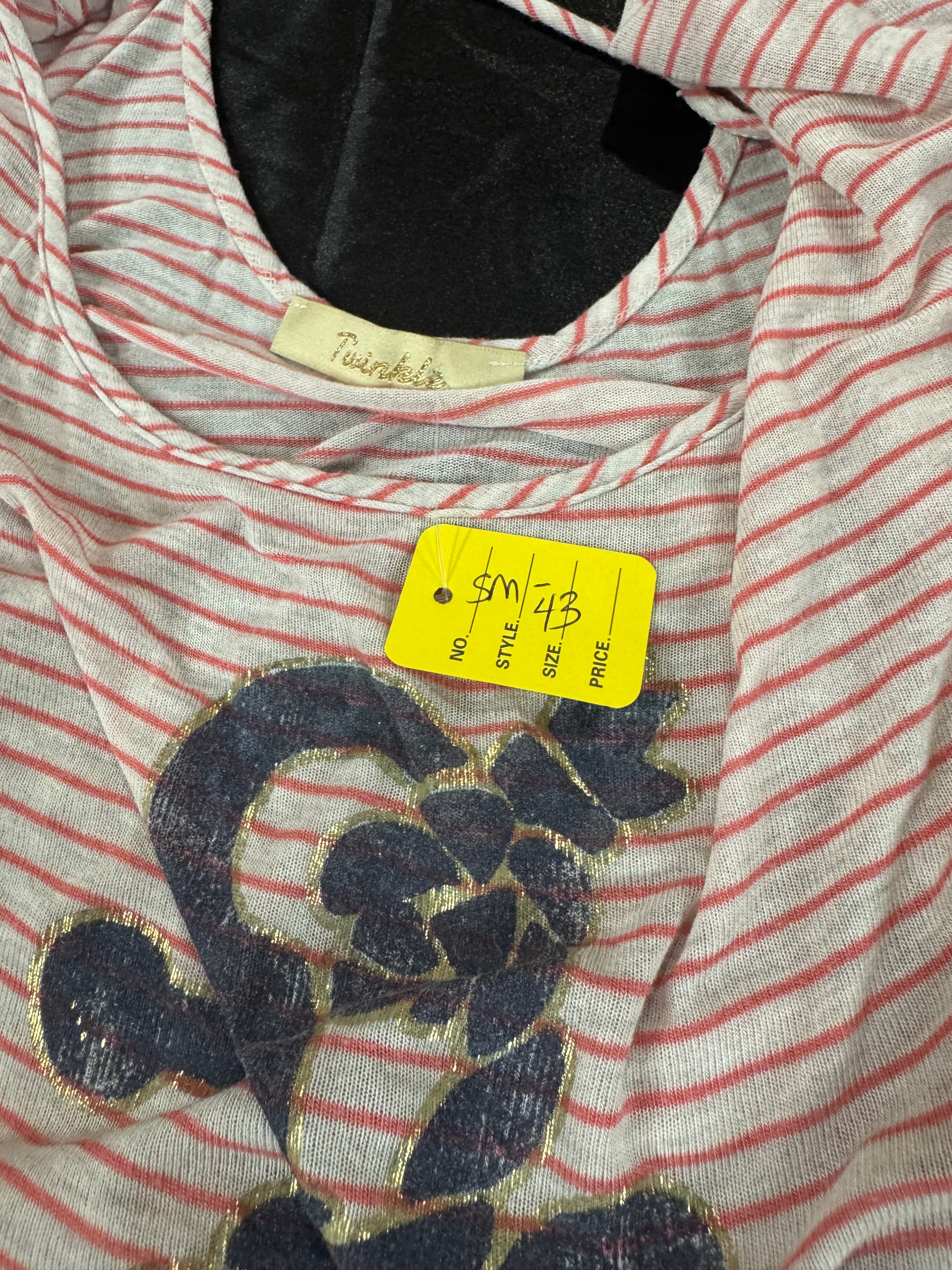 Twinkle Red & White Stripe Blouse Sz XL