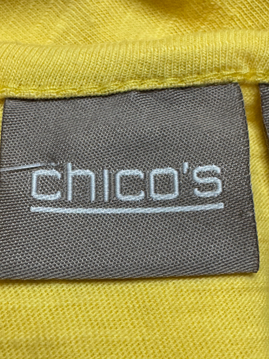 Chico's Bright Yellow Cotton V-Neck Tee - Size 2 (US Large) ☀️
