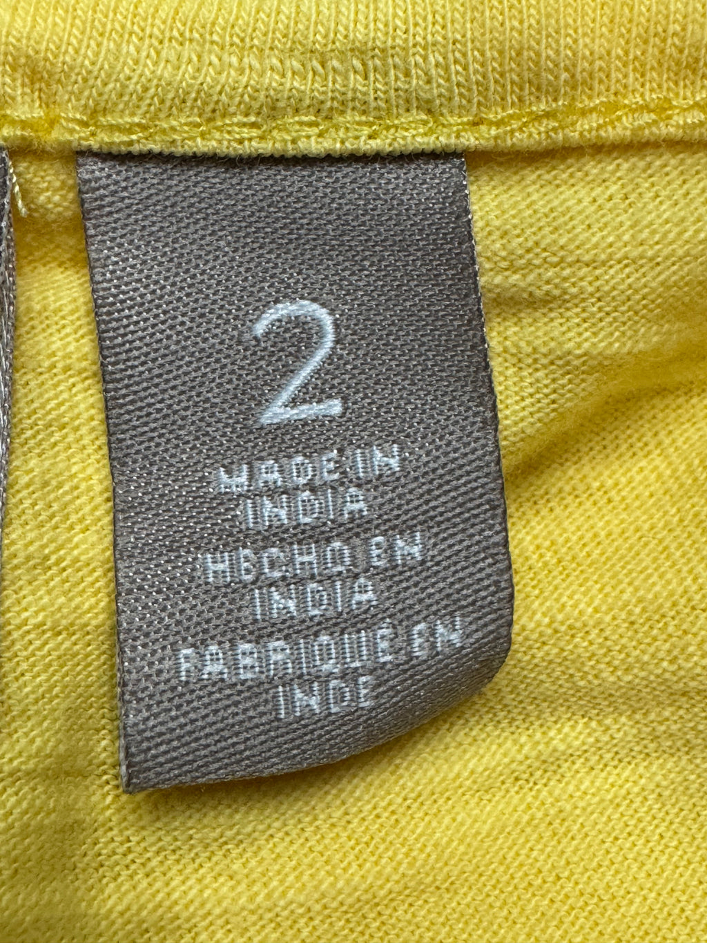 Chico's Bright Yellow Cotton V-Neck Tee - Size 2 (US Large) ☀️