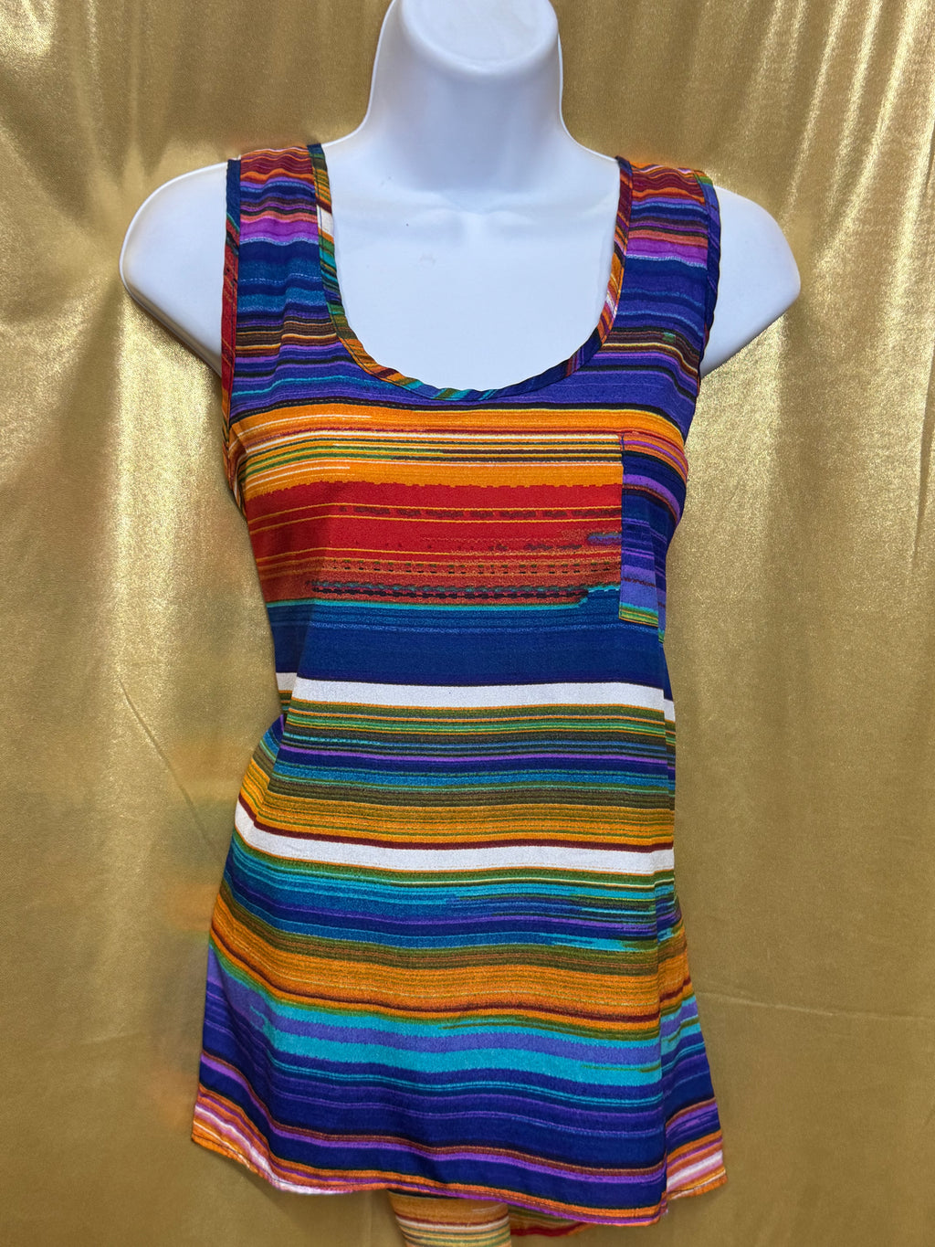 Olive & Oak Striped Racerback Tank Top | Size Large | Made in USA 🌟