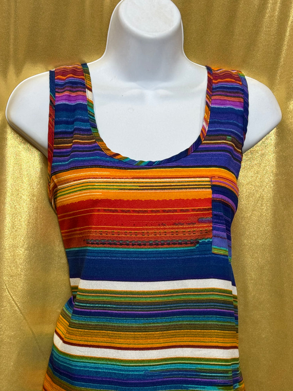 Olive & Oak Striped Racerback Tank Top | Size Large | Made in USA 🌟