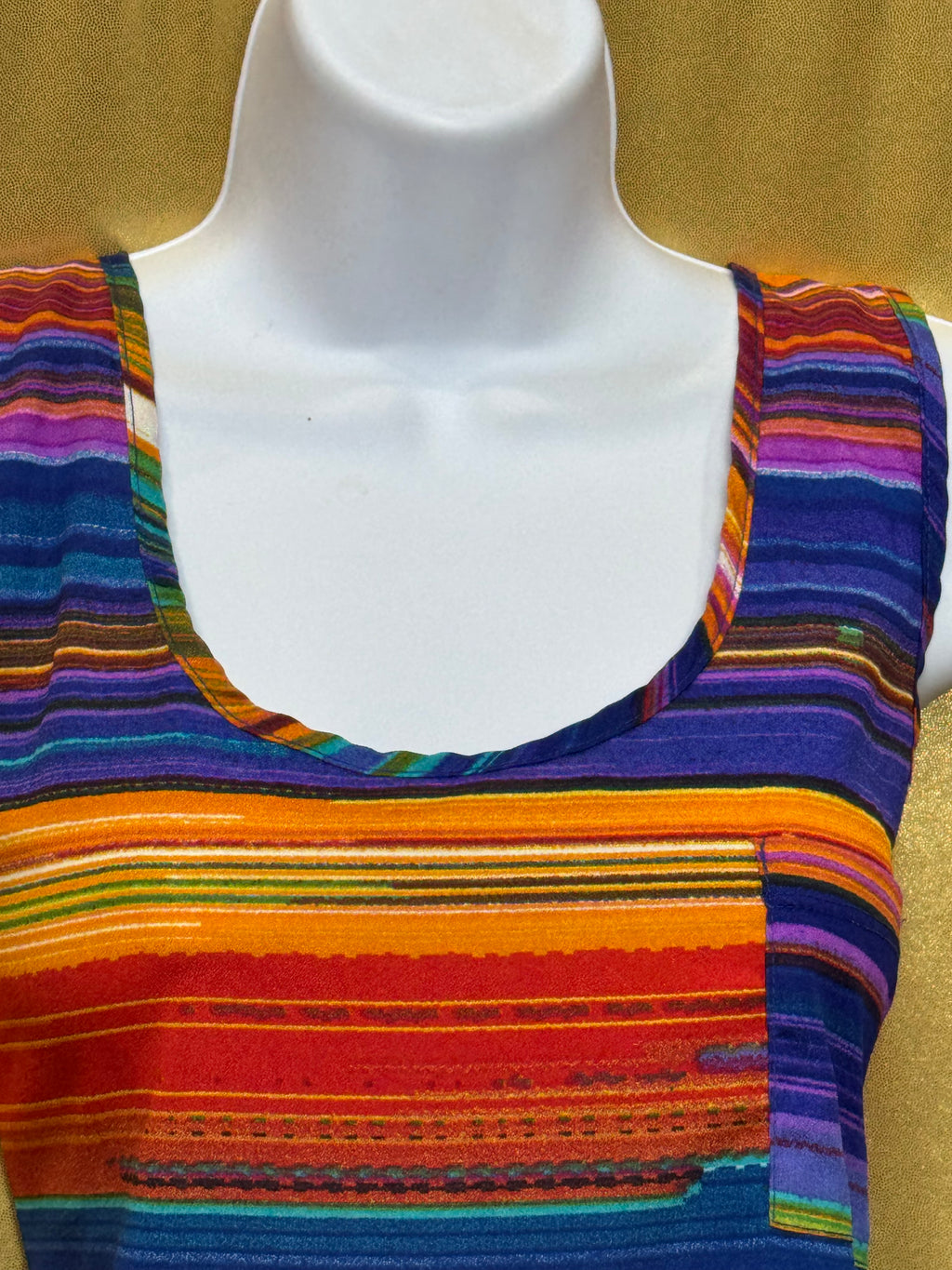 Olive & Oak Striped Racerback Tank Top | Size Large | Made in USA 🌟