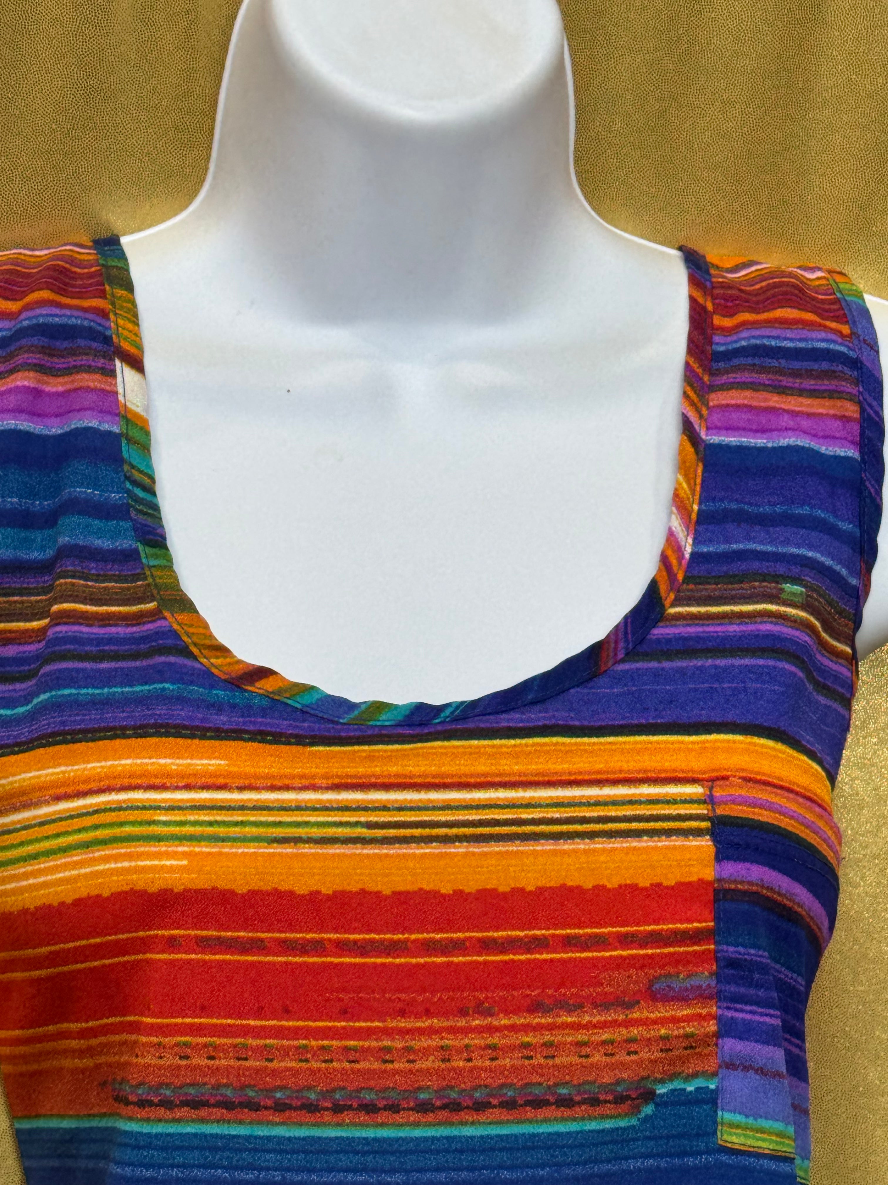Olive & Oak Striped Racerback Tank Top | Size Large | Made in USA 🌟