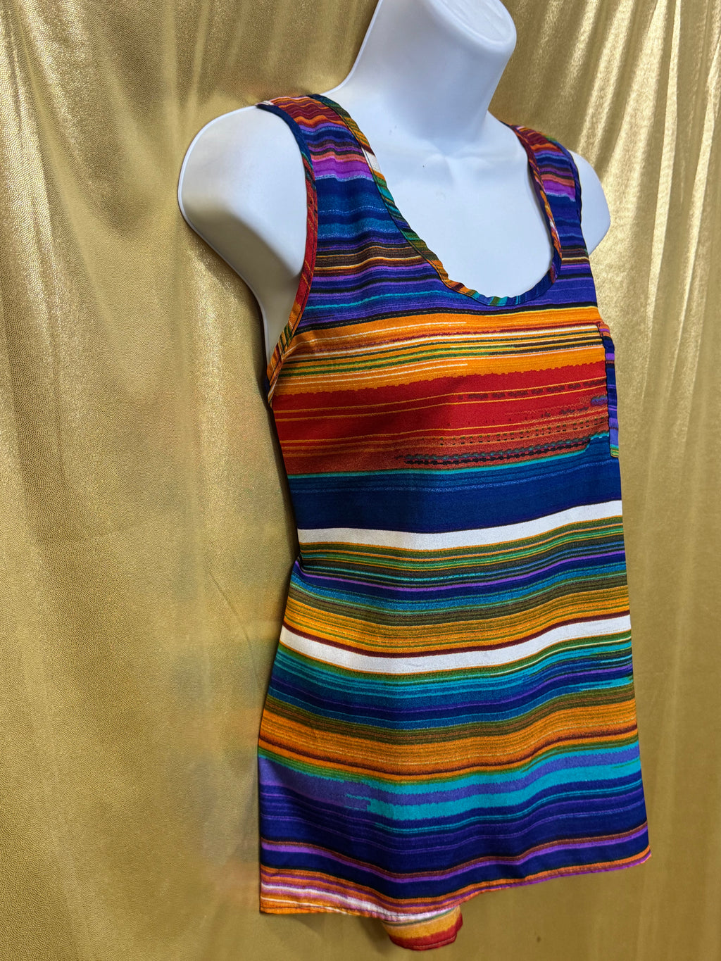 Olive & Oak Striped Racerback Tank Top | Size Large | Made in USA 🌟