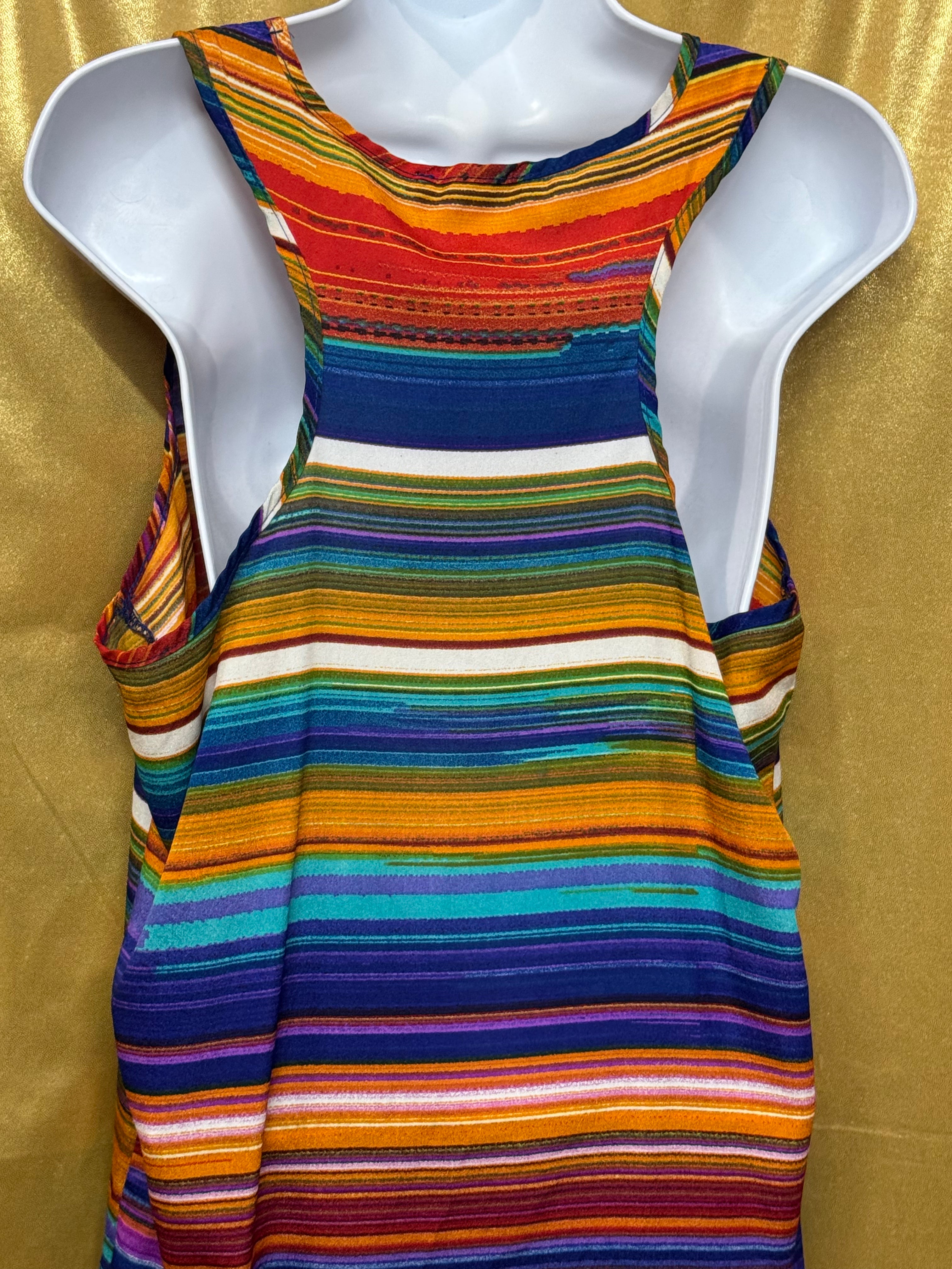 Olive & Oak Striped Racerback Tank Top | Size Large | Made in USA 🌟