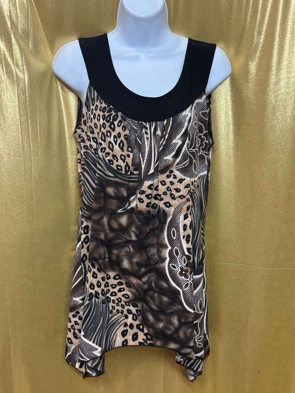 Claudia Richard Mixed Animal Print Tank Top - Size L 🐾