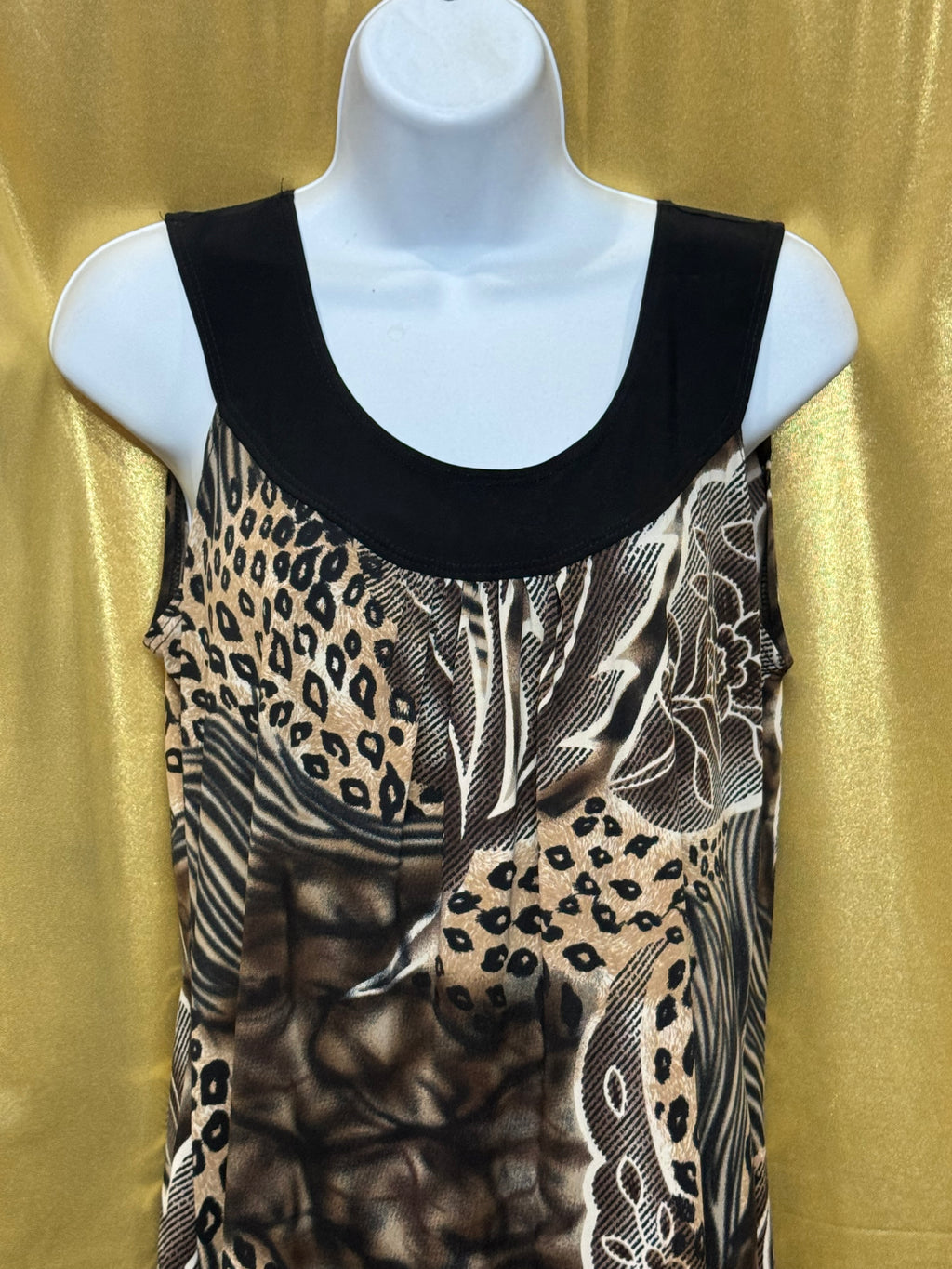 Claudia Richard Mixed Animal Print Tank Top - Size L 🐾