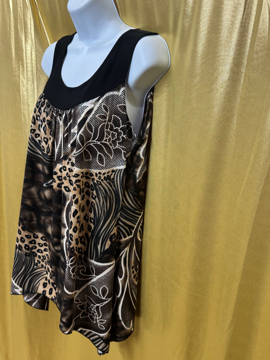 Claudia Richard Mixed Animal Print Tank Top - Size L 🐾