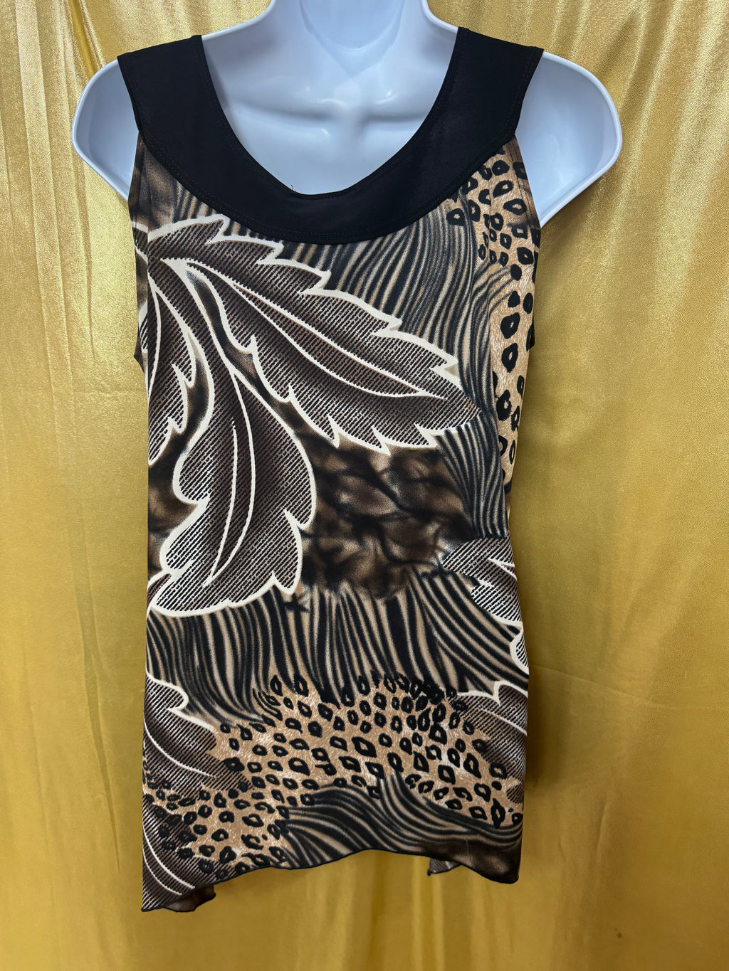 Claudia Richard Mixed Animal Print Tank Top - Size L 🐾