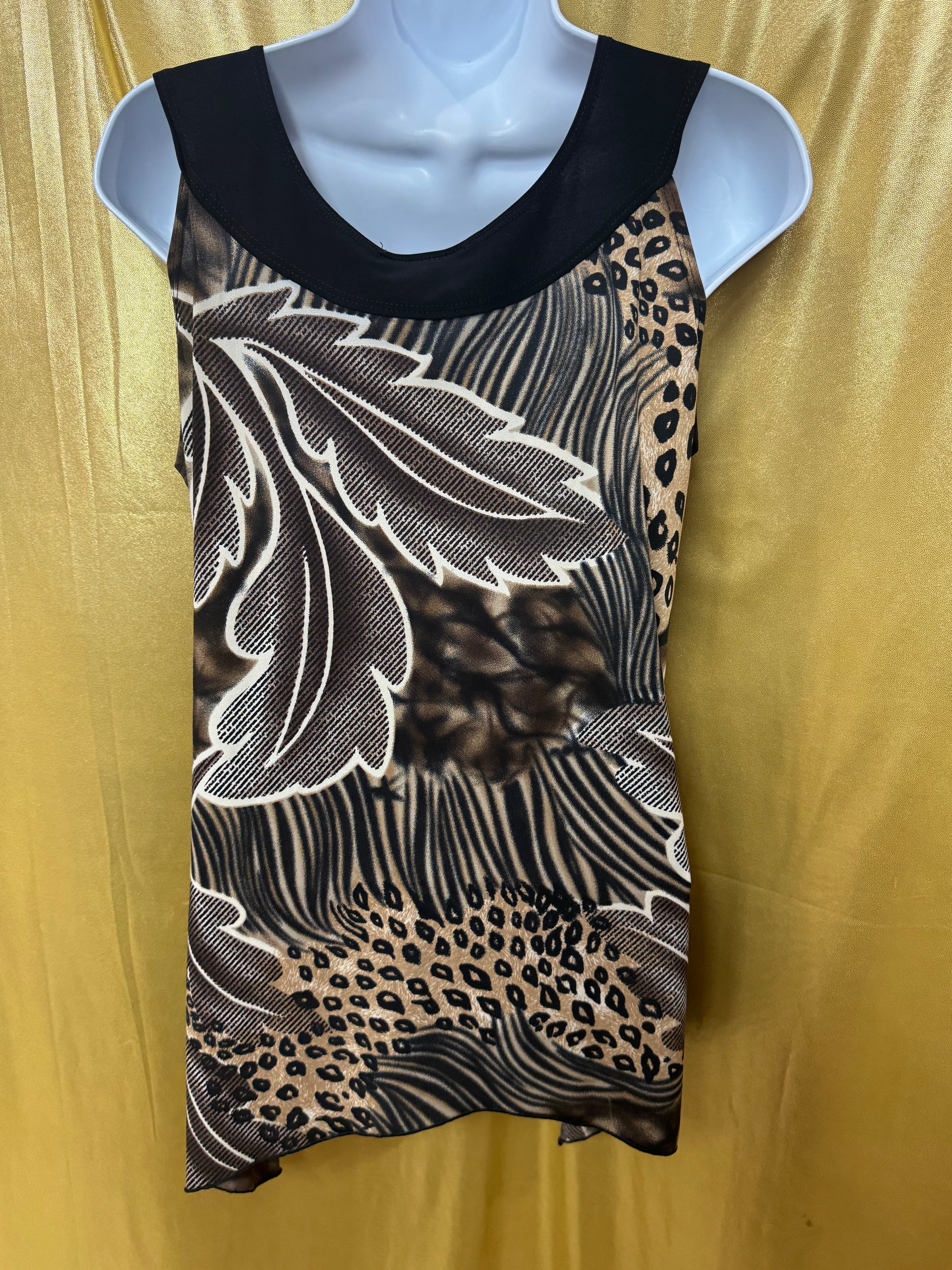 Claudia Richard Mixed Animal Print Tank Top - Size L 🐾