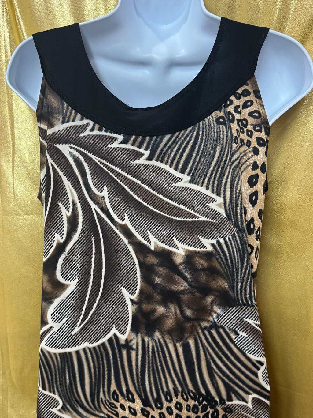 Claudia Richard Mixed Animal Print Tank Top - Size L 🐾