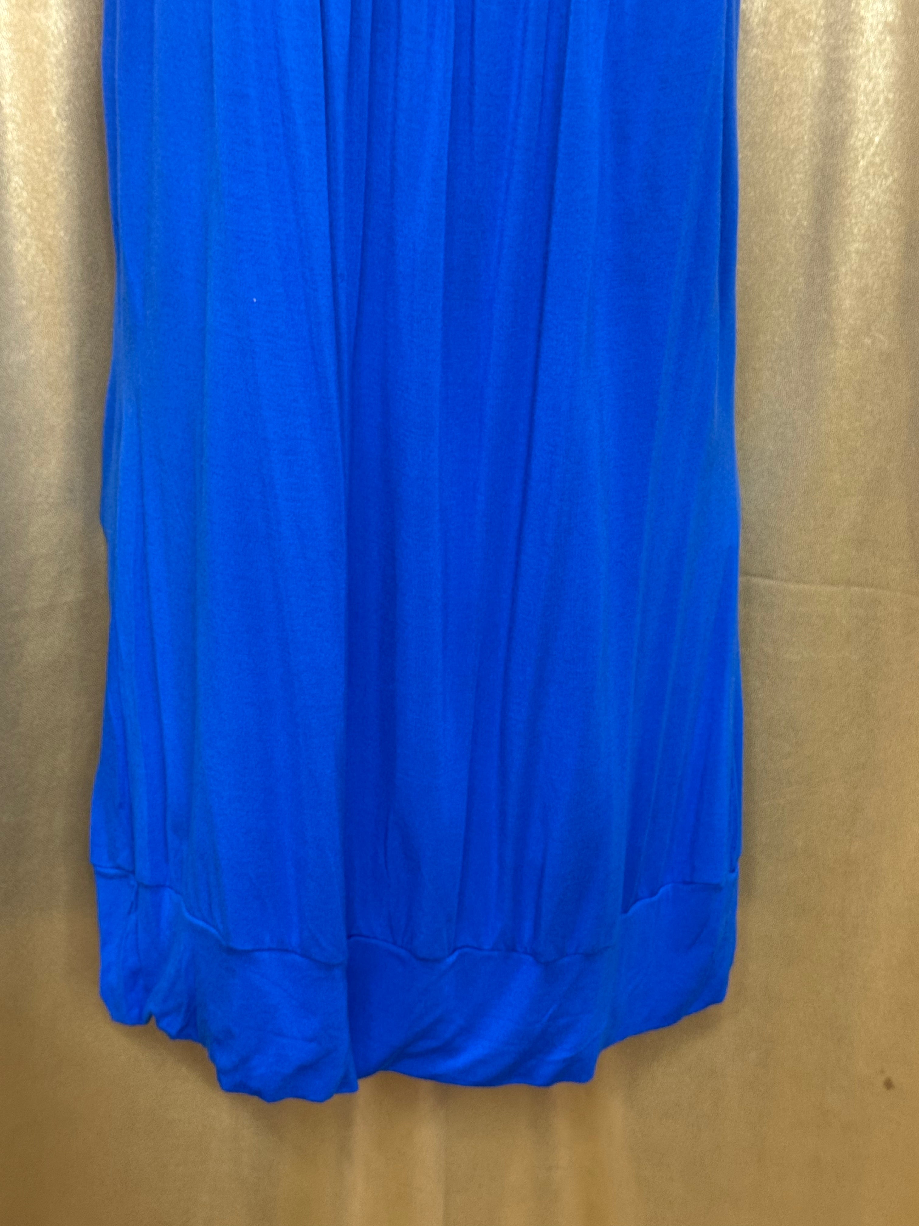 Cable & Gauge Cobalt Blue Bubble Hem Tank Top - Size Large Knit Scoop Neck Cami