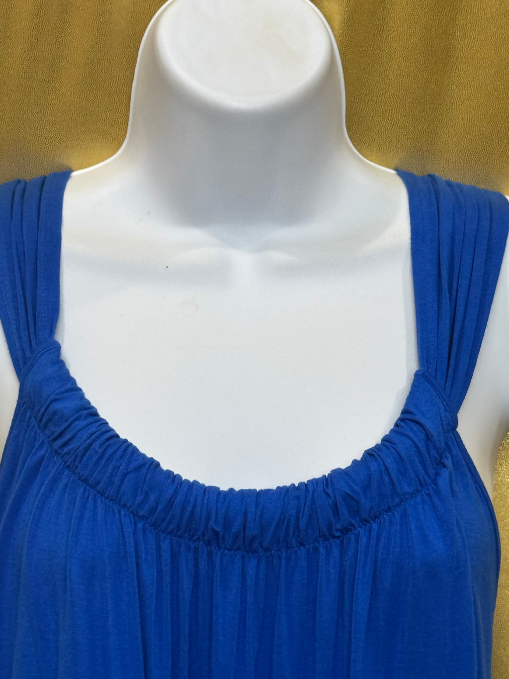 Cable & Gauge Cobalt Blue Bubble Hem Tank Top - Size Large Knit Scoop Neck Cami