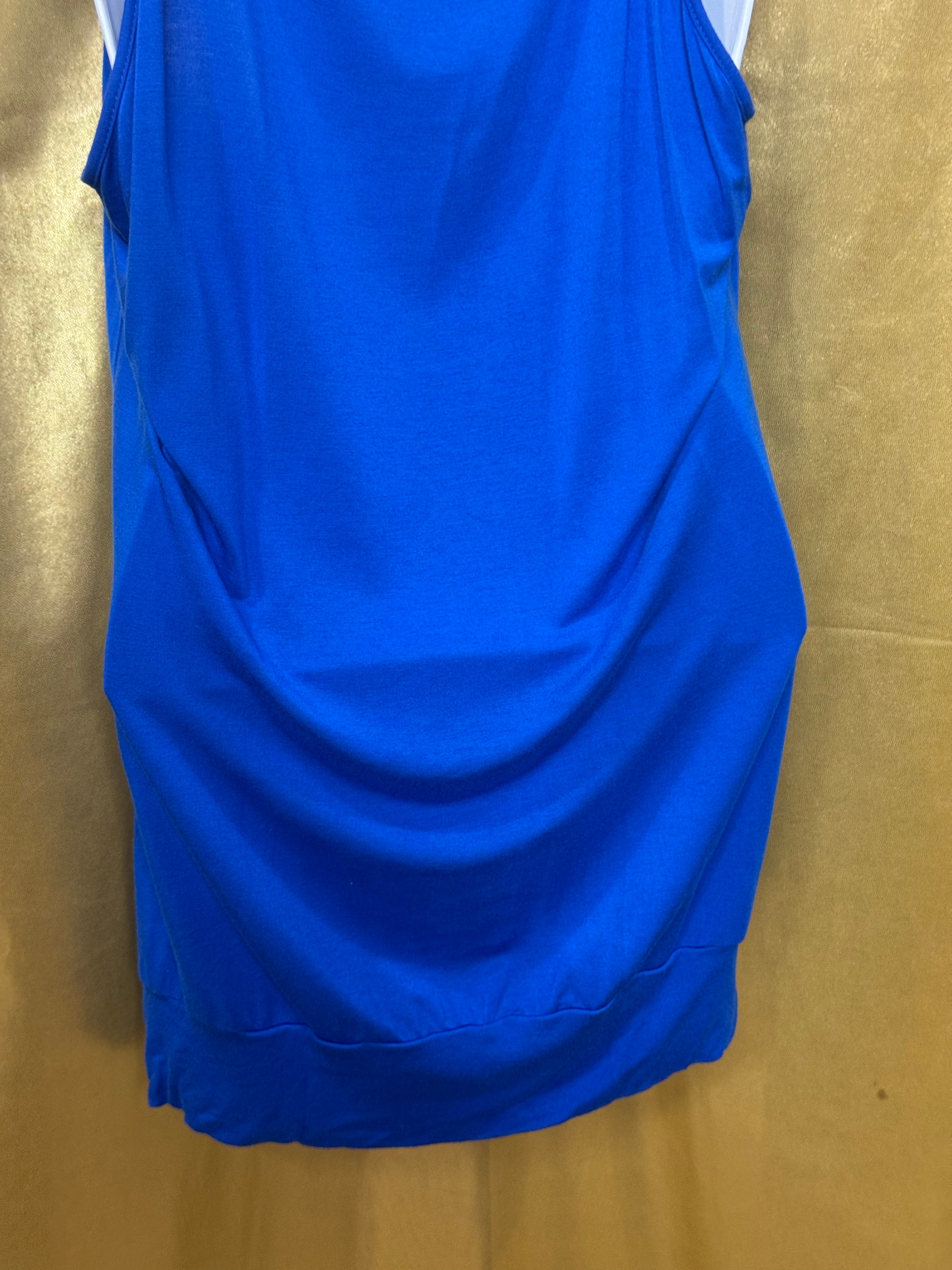 Cable & Gauge Cobalt Blue Bubble Hem Tank Top - Size Large Knit Scoop Neck Cami