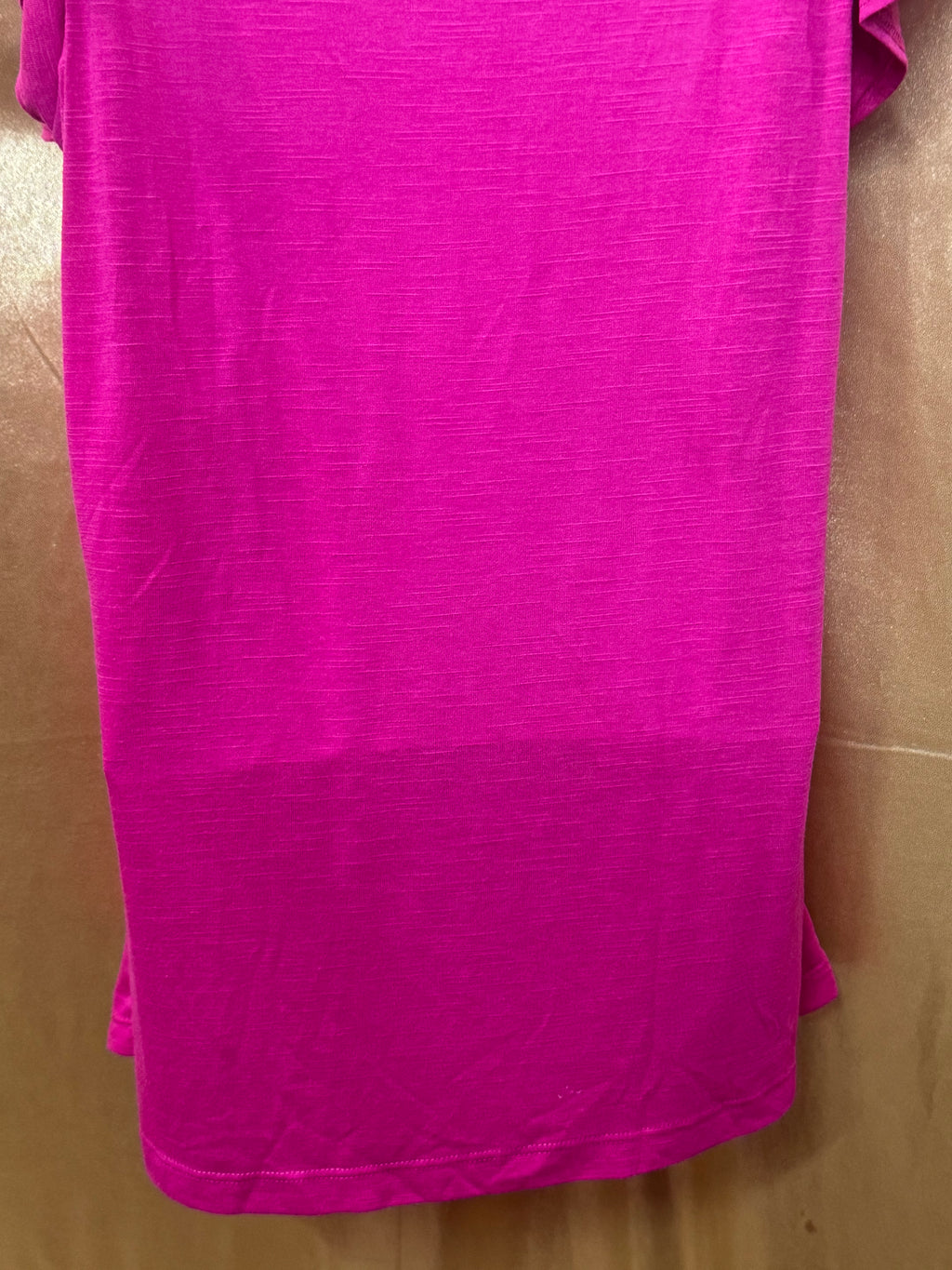 Cato Hot Pink Rosette Neck Ruffle Top - Size L