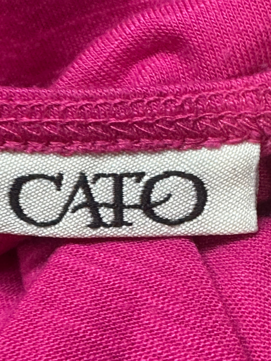 Cato Hot Pink Rosette Neck Ruffle Top - Size L