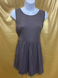 Torrid Grey Embroidered Babydoll Tank Top Keyhole Tie Back Size 0 / Large