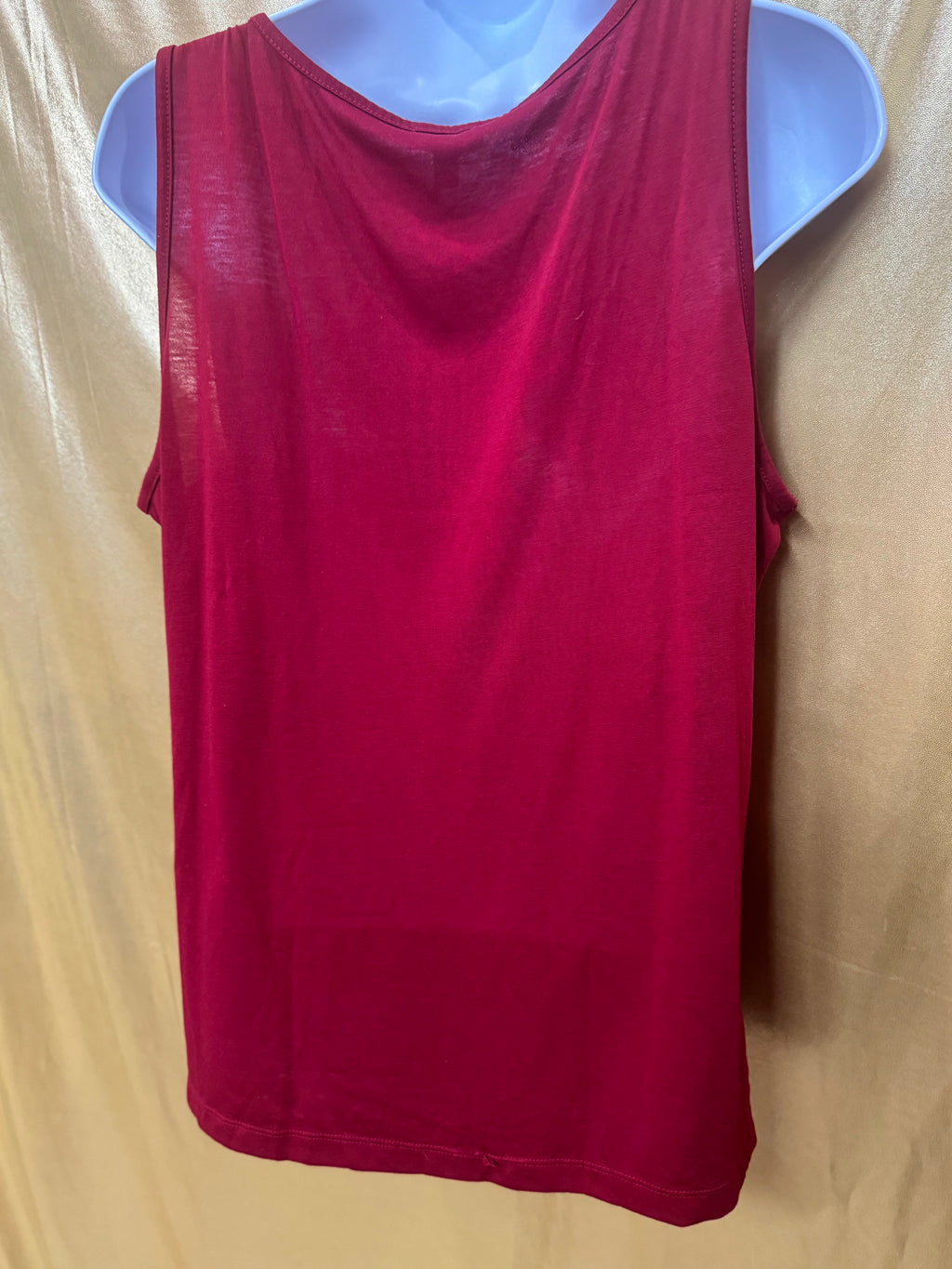 Talbots Red Tiered Ruffle Tank Top Size L Polyester Rayon Blend 🌟