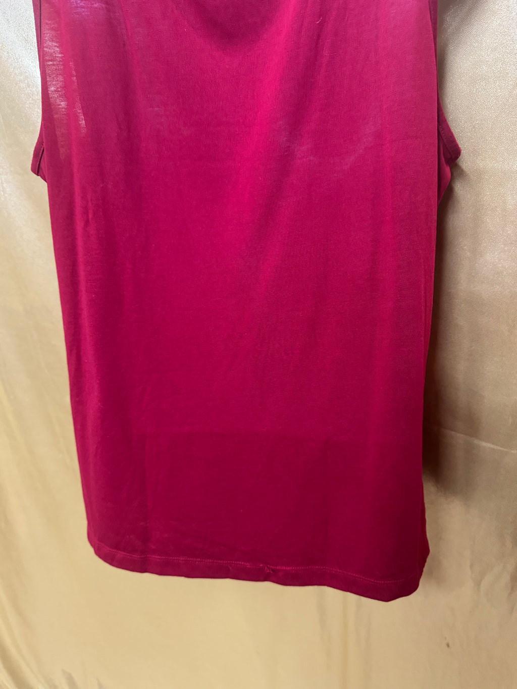 Talbots Red Tiered Ruffle Tank Top Size L Polyester Rayon Blend 🌟