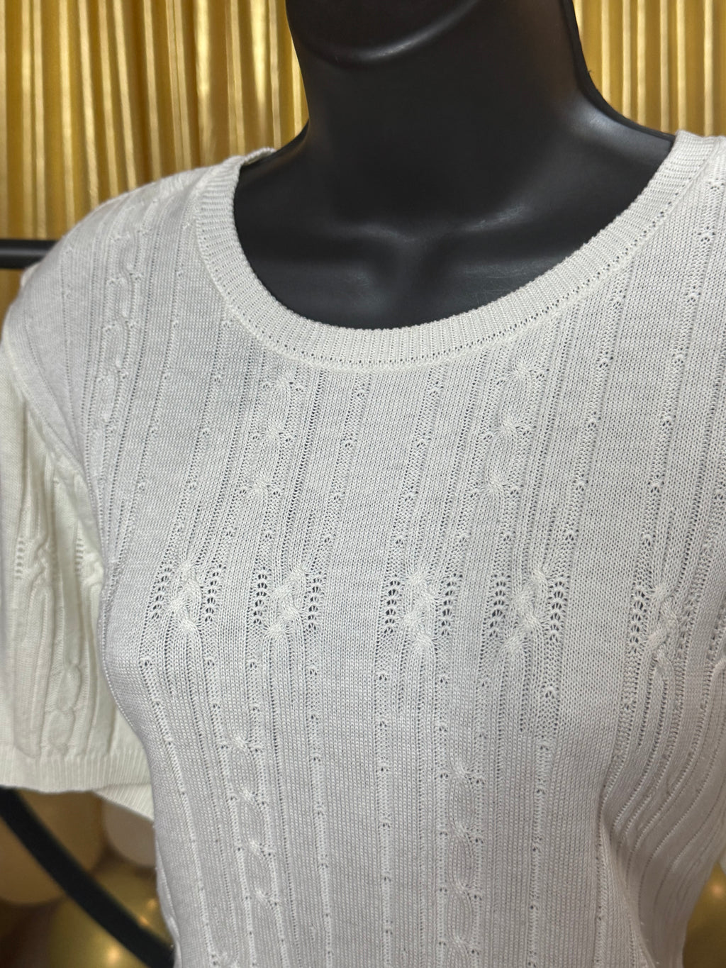 Alfred Dunner White Short Sleeve Sweater Size S