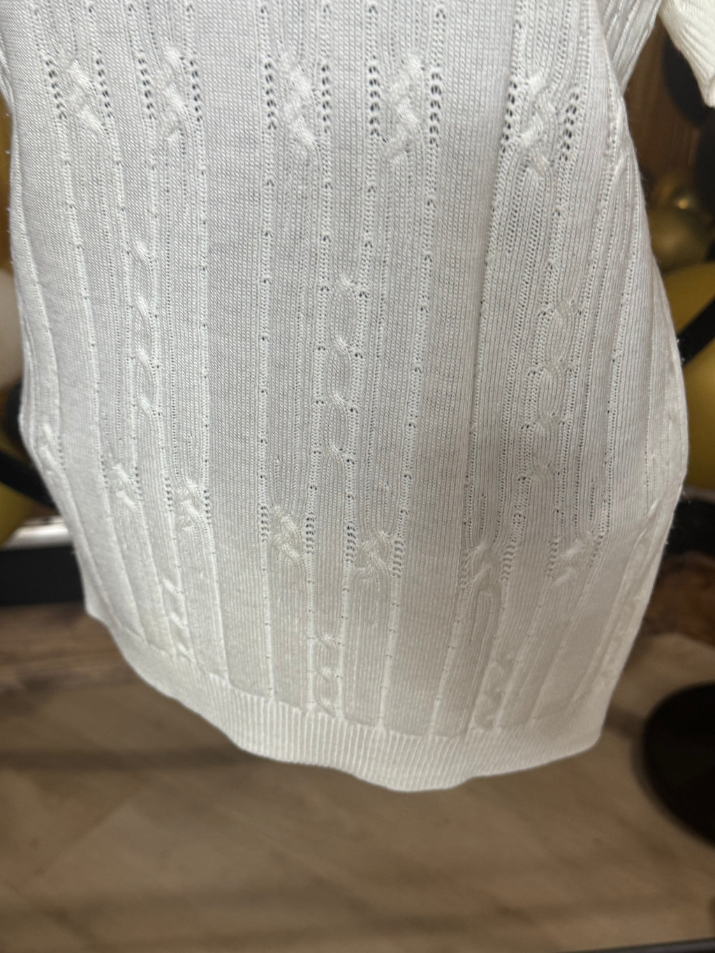 Alfred Dunner White Short Sleeve Sweater Size S