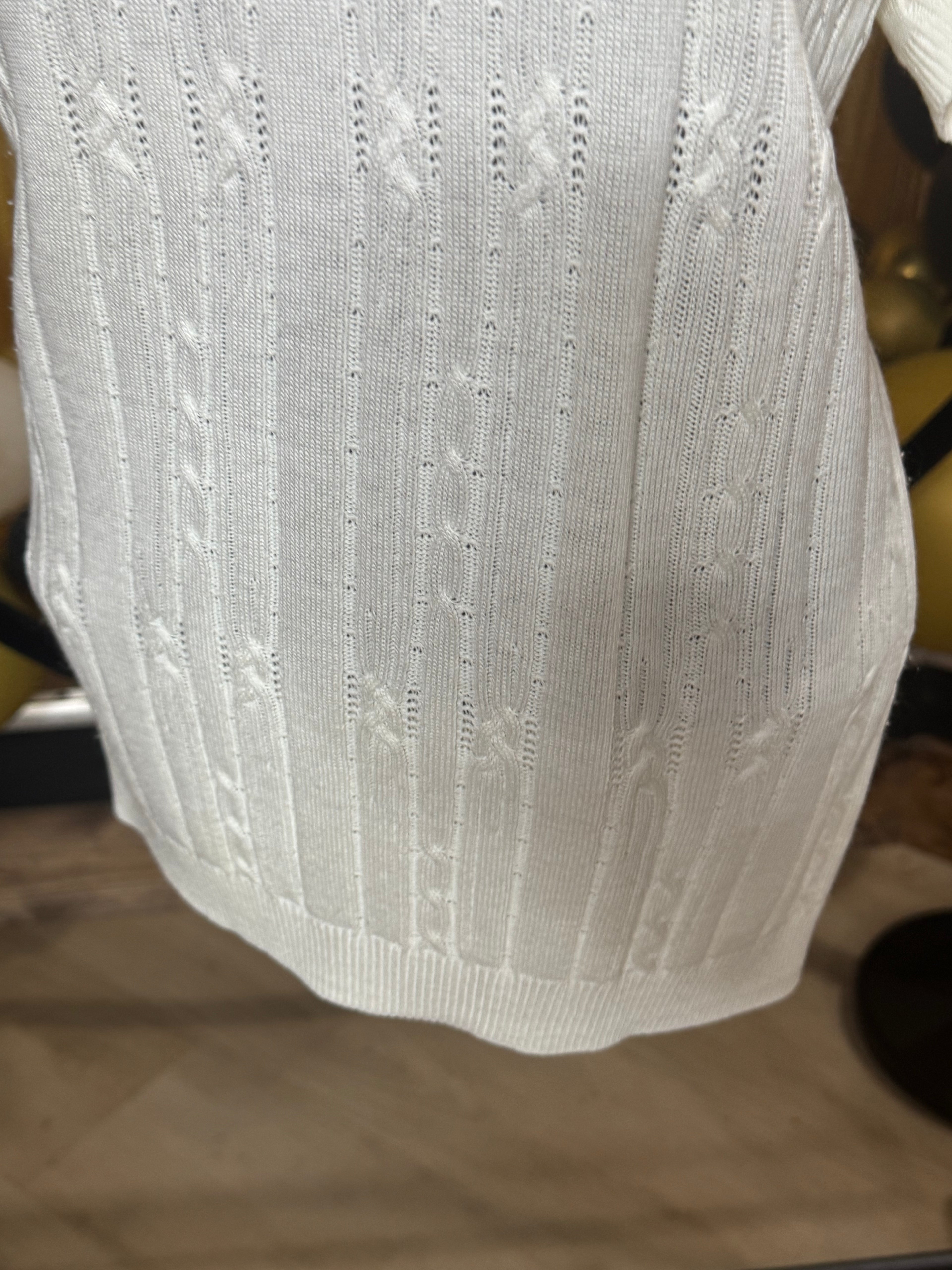 Alfred Dunner White Short Sleeve Sweater Size S