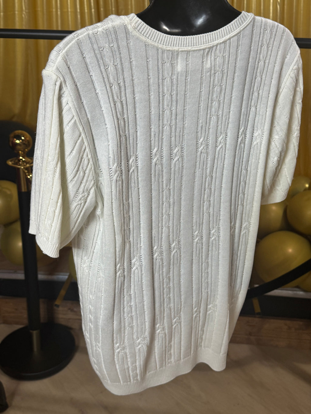 Alfred Dunner White Short Sleeve Sweater Size S