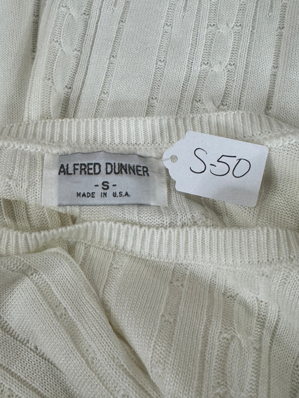 Alfred Dunner White Short Sleeve Sweater Size S
