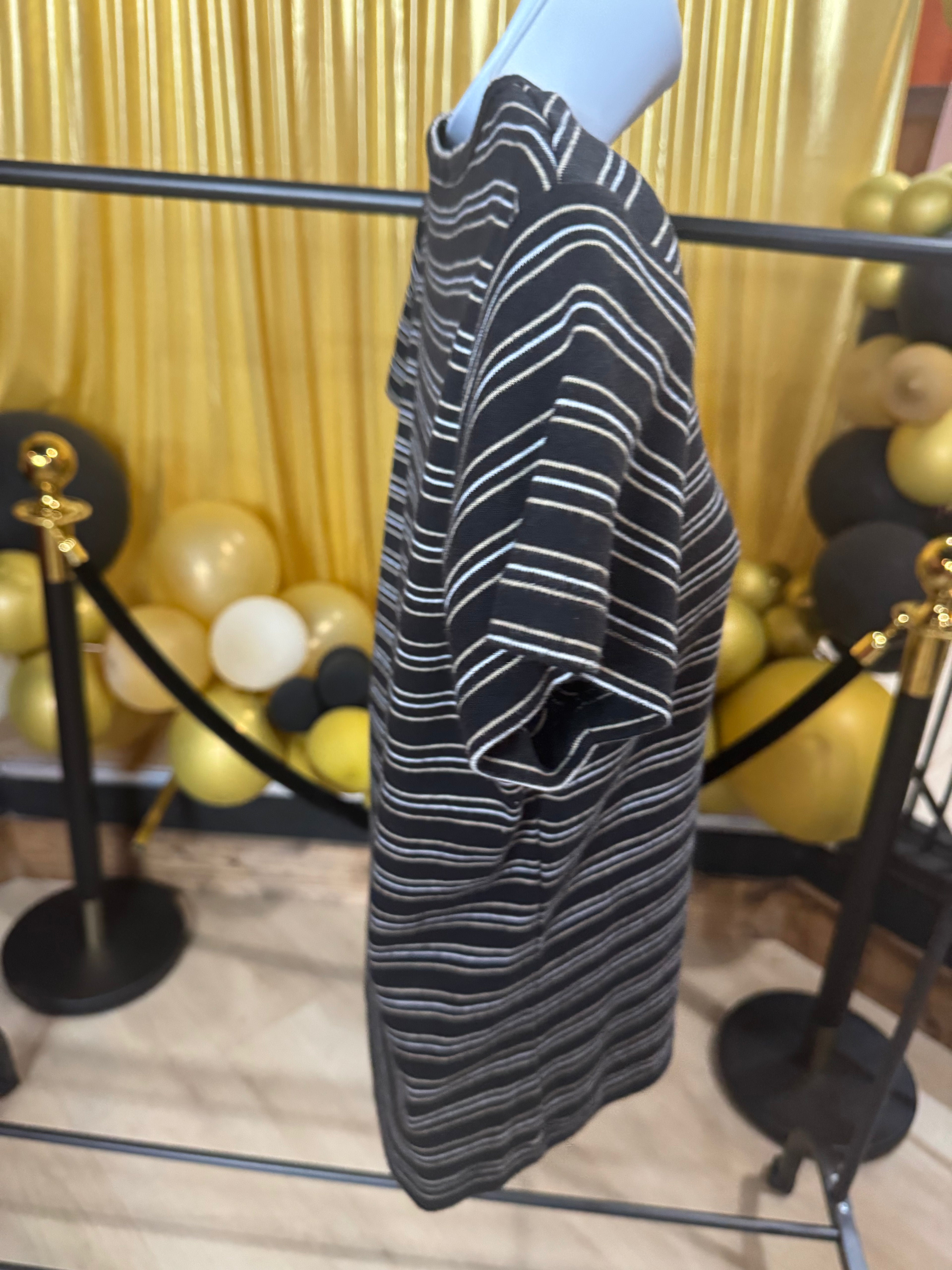 Erika Black White & Cream Stripe Blouse Size M