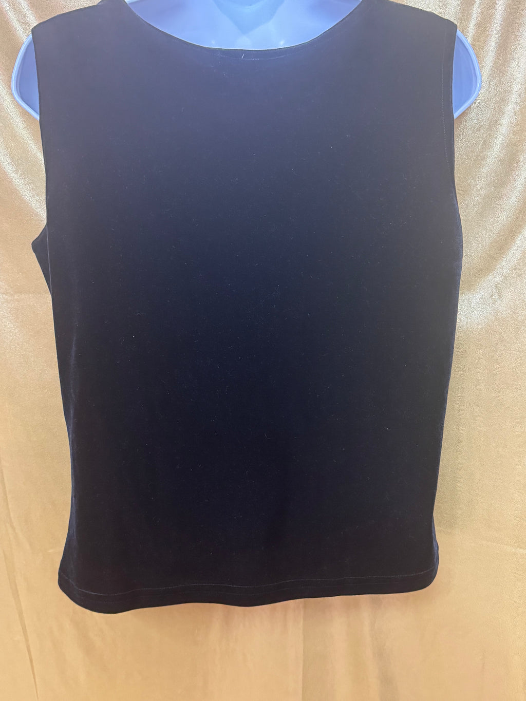 CDW Creative Design Works Black Velvet Ruched V-Neck Top - Size Large ✨