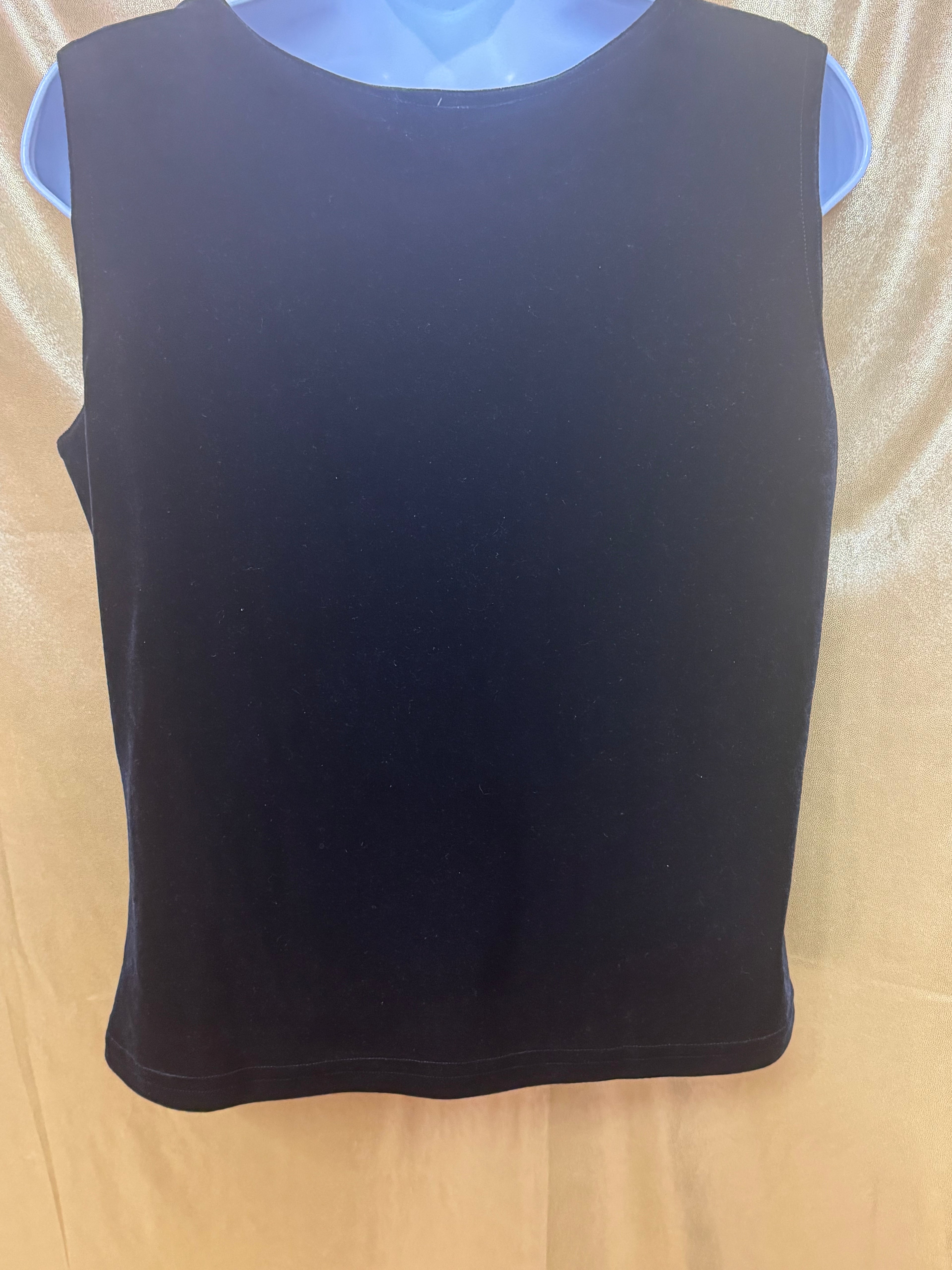 CDW Creative Design Works Black Velvet Ruched V-Neck Top - Size Large ✨