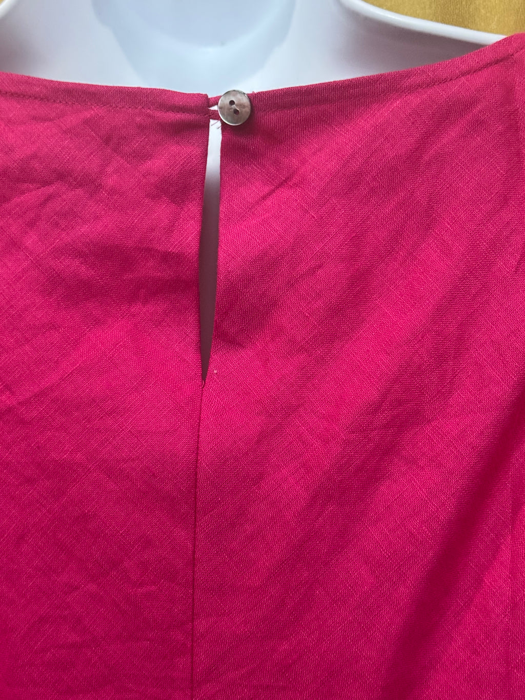 Valerie Stevens Hot Pink 100% Linen Beaded Tank Top - Size L