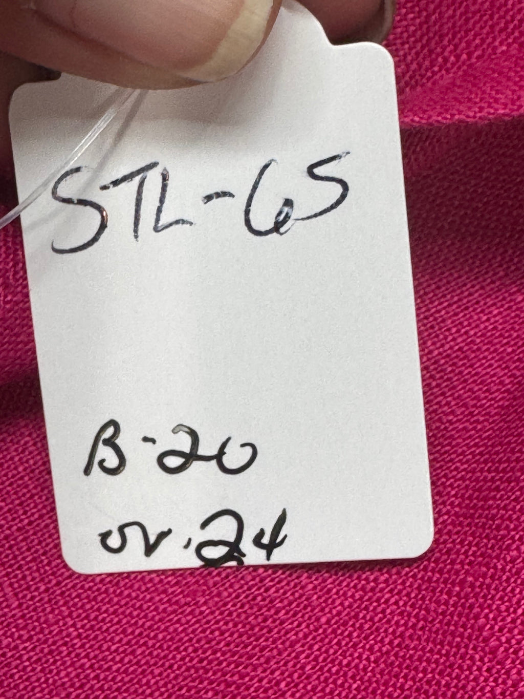 Valerie Stevens Hot Pink 100% Linen Beaded Tank Top - Size L