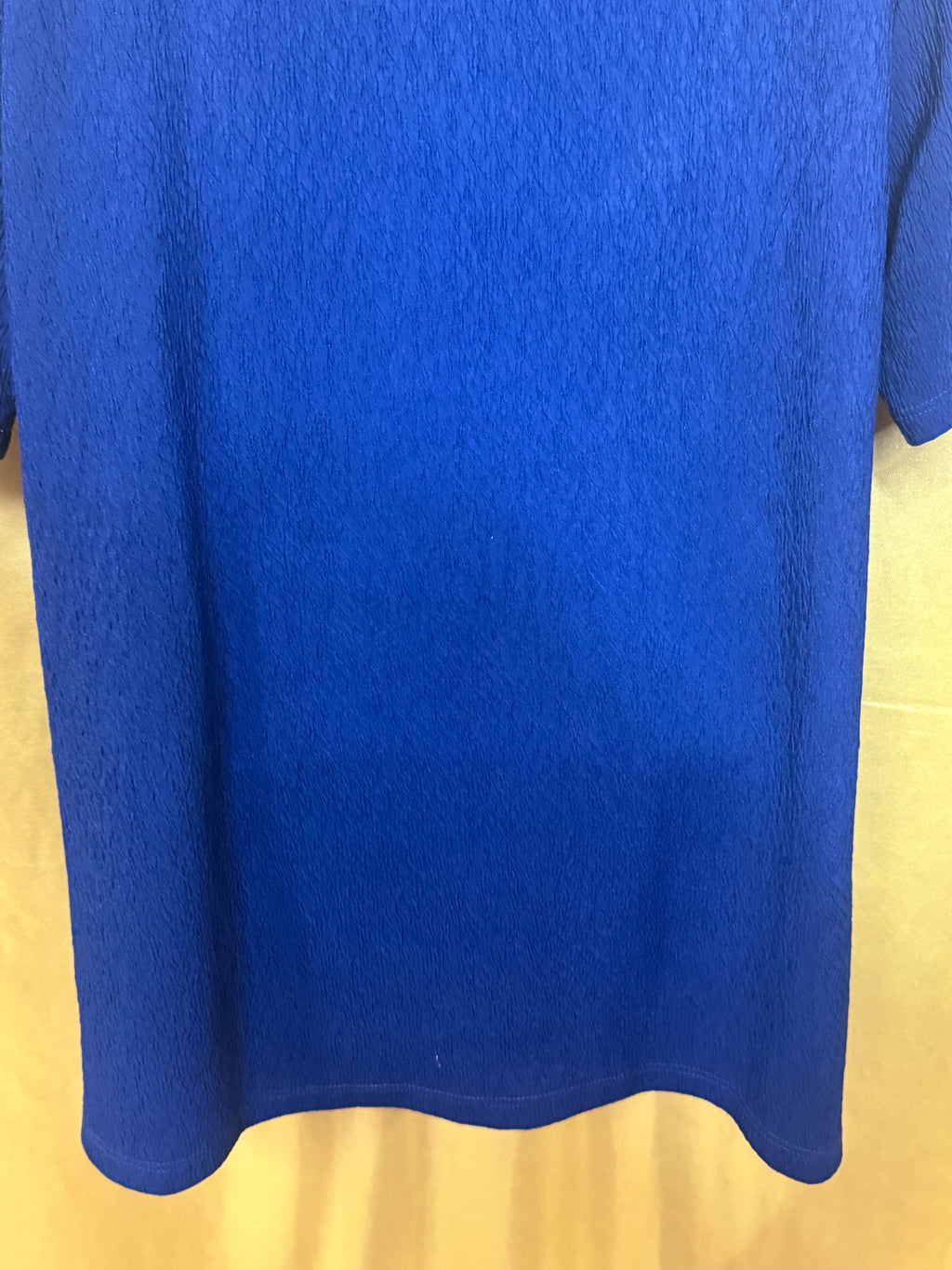 Vintage C.O.C. USA Navy Blue Textured Knit Top with Shoulder Pads - Size L